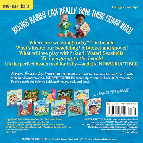 Indestructibles: Beach Baby: Chew Proof Rip Proof Nontoxic 100% Washable (Book for Babies, Newborn Books, Safe to Chew),New