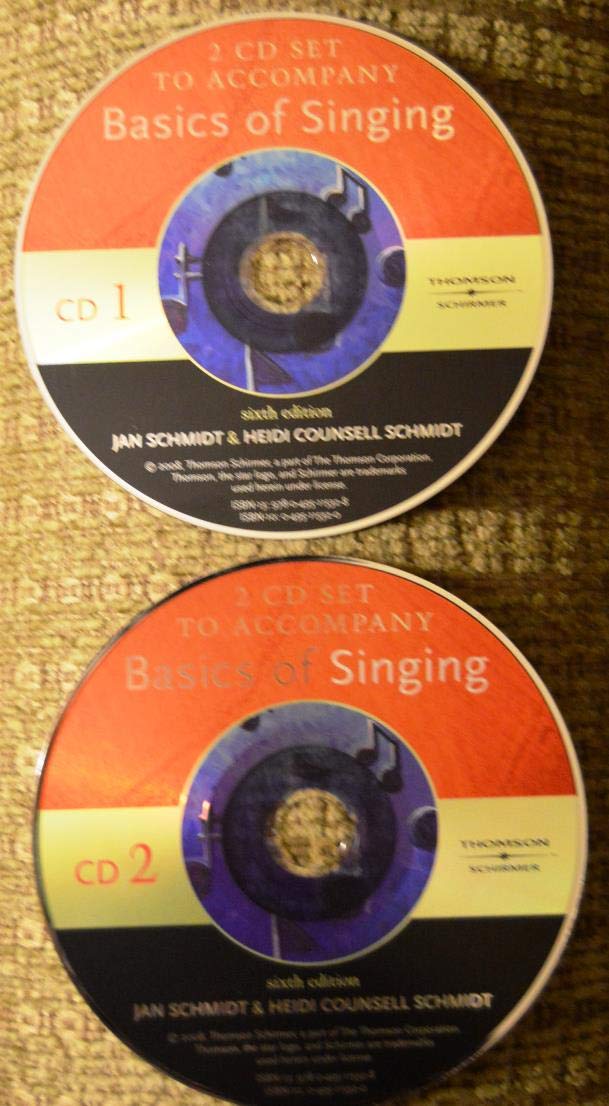 2 CD Set for Schmidt/Counsell Schmidt's Basics of Singing, 6th,Used
