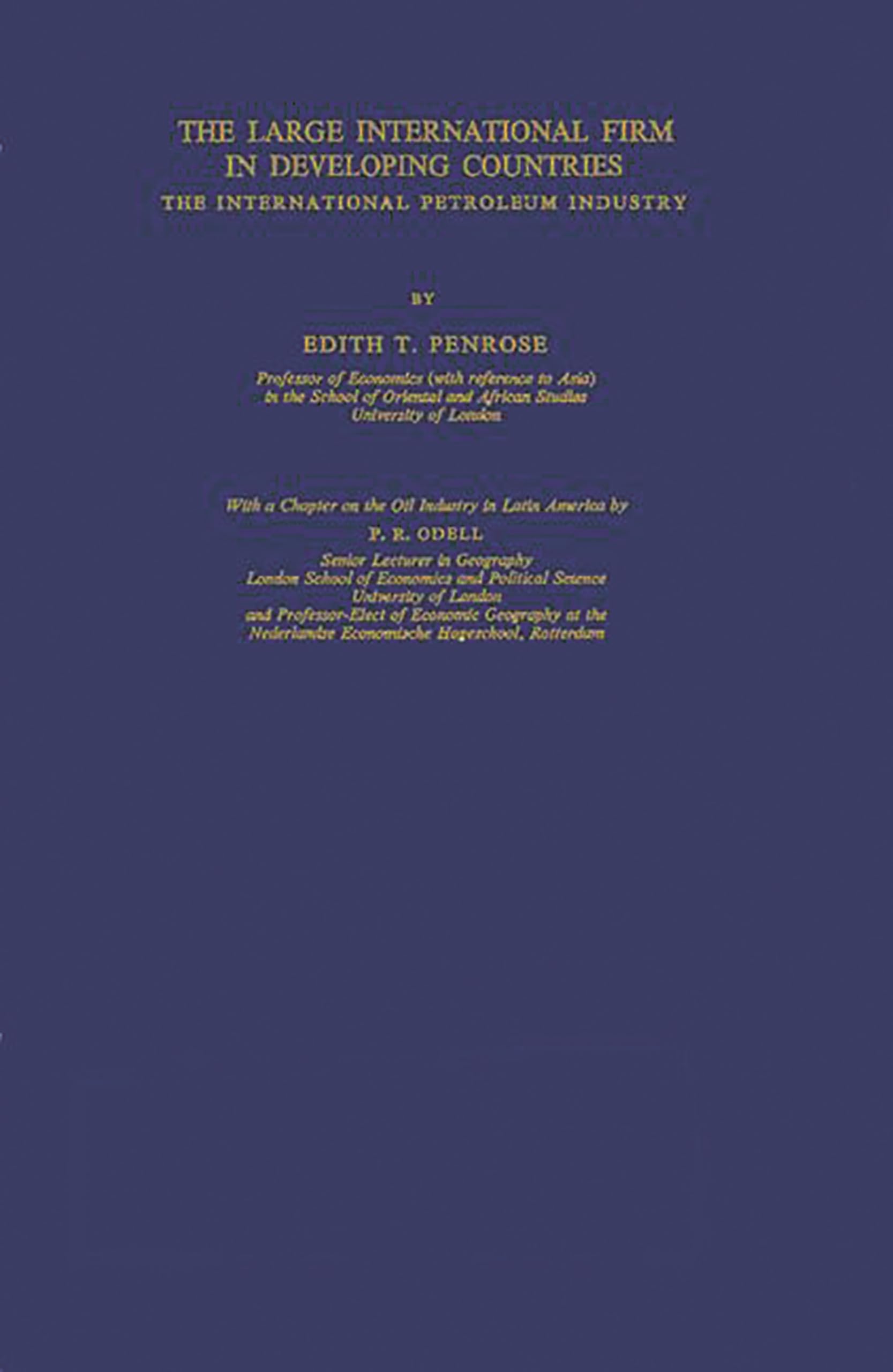 The Large International Firm In Developing Countries: The International Petroleum Industry,Used