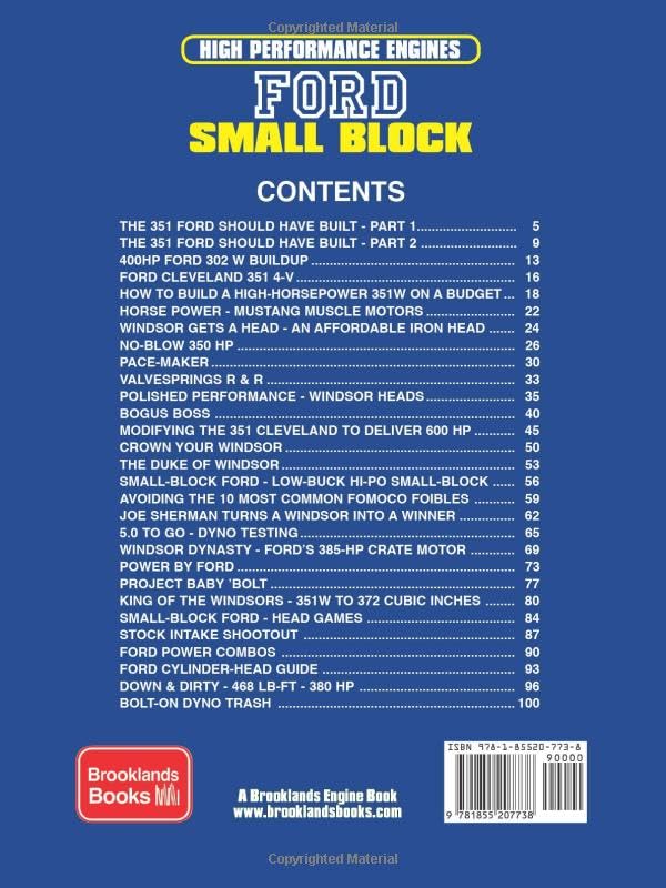 HIGH PERFORMANCE ENGINES FORD SMALL BLOCK: Engine Book,Used
