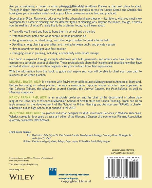 Becoming an Urban Planner: A Guide to Careers in Planning and Urban Design,New