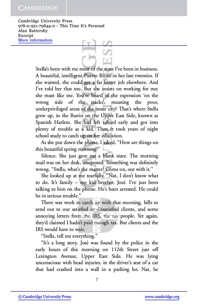 This Time It'S Personal Level 6 (Cambridge English Readers),Used