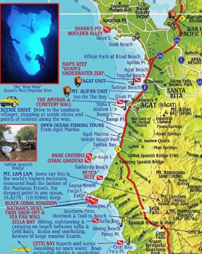 Guam Adventure & Dive Guide Franko Maps Waterproof Map,New