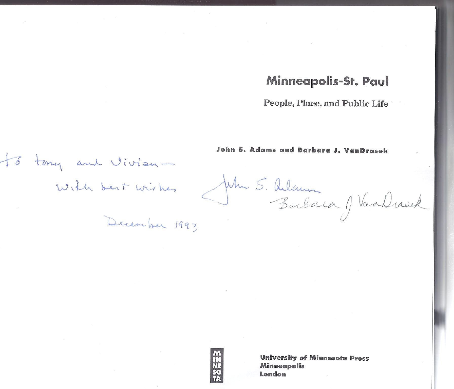 Minneapolis St. Paul: People, Place, and Public Life,Used