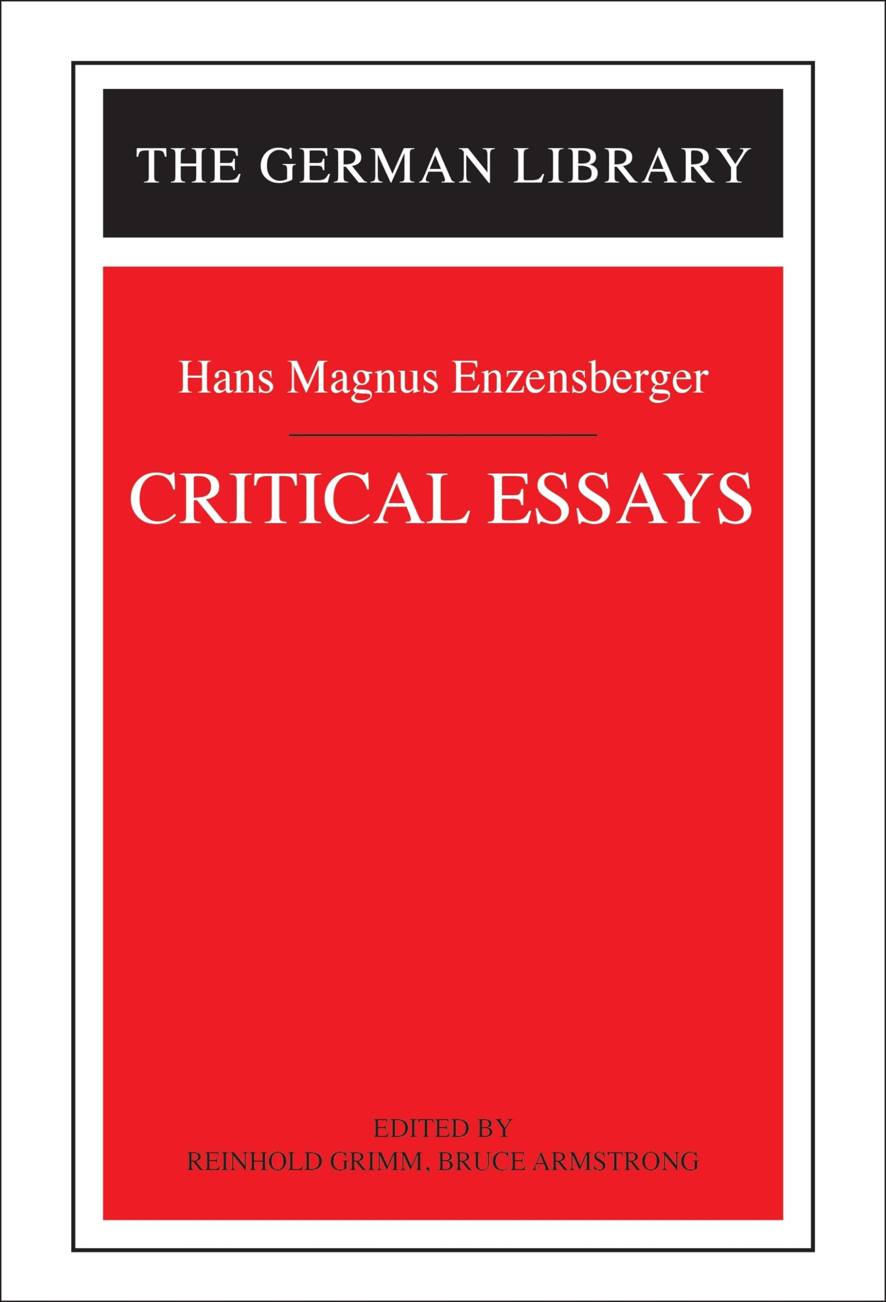Critical Essays: Hans Magnus Enzensberger (German Library),Used