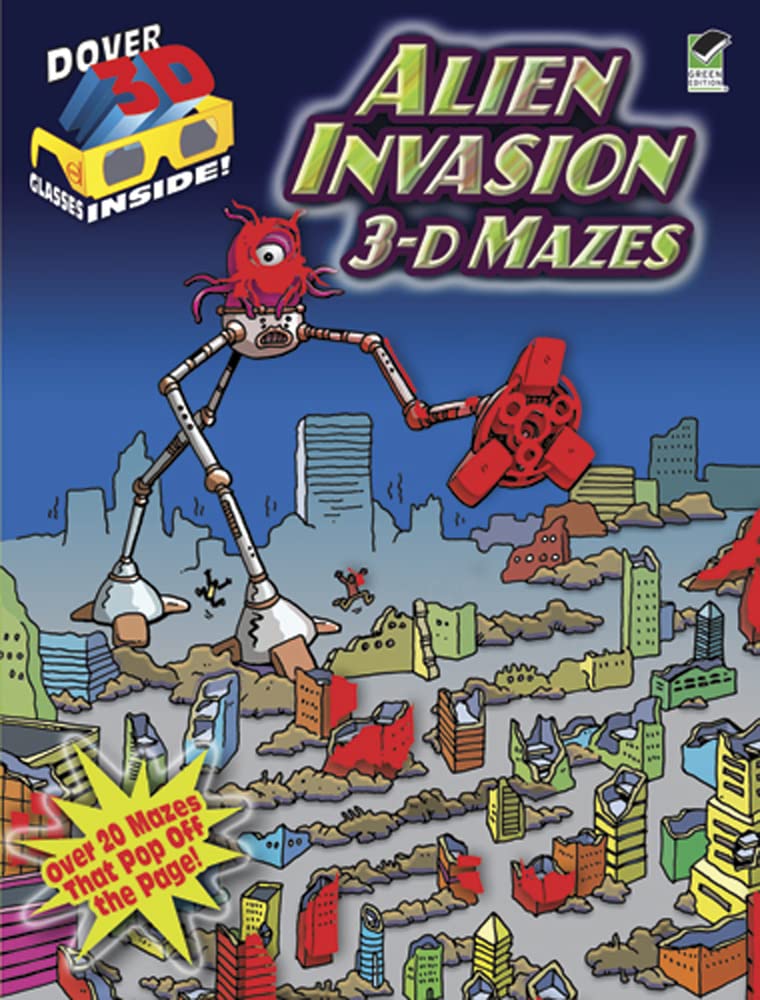 3D MazesAlien Invasion (Dover 3D Mazes),Used