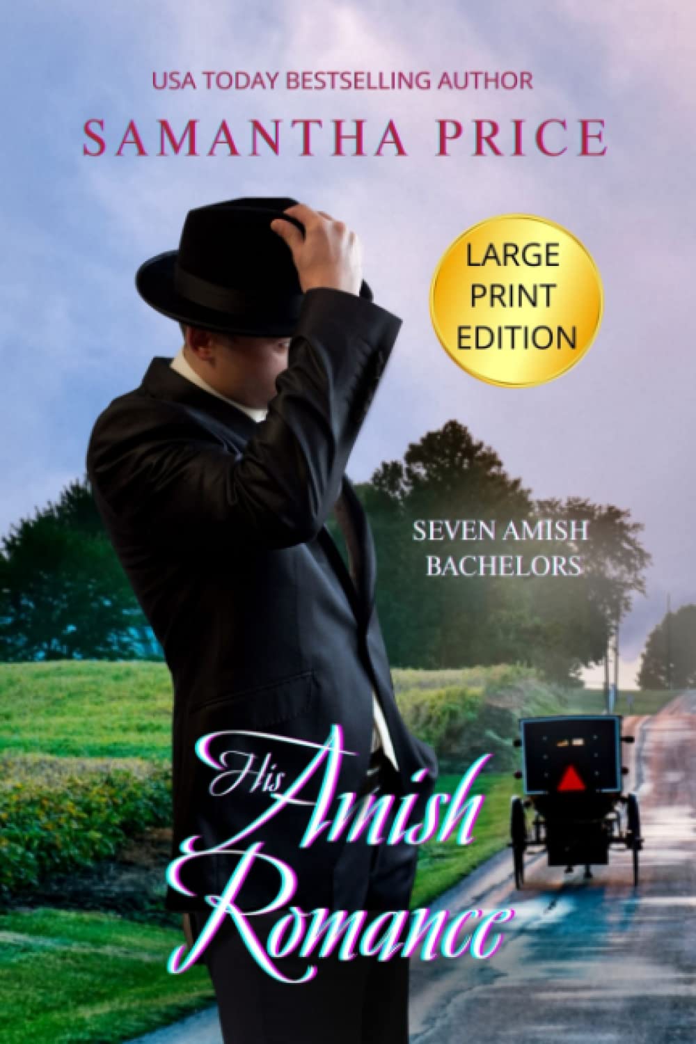 His Amish Romance LARGE PRINT (Seven Amish Bachelors),Used