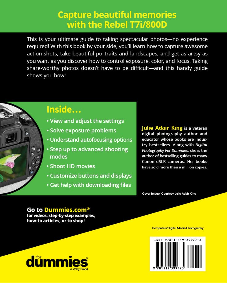 Canon EOS Rebel T7i/800D For Dummies,Used