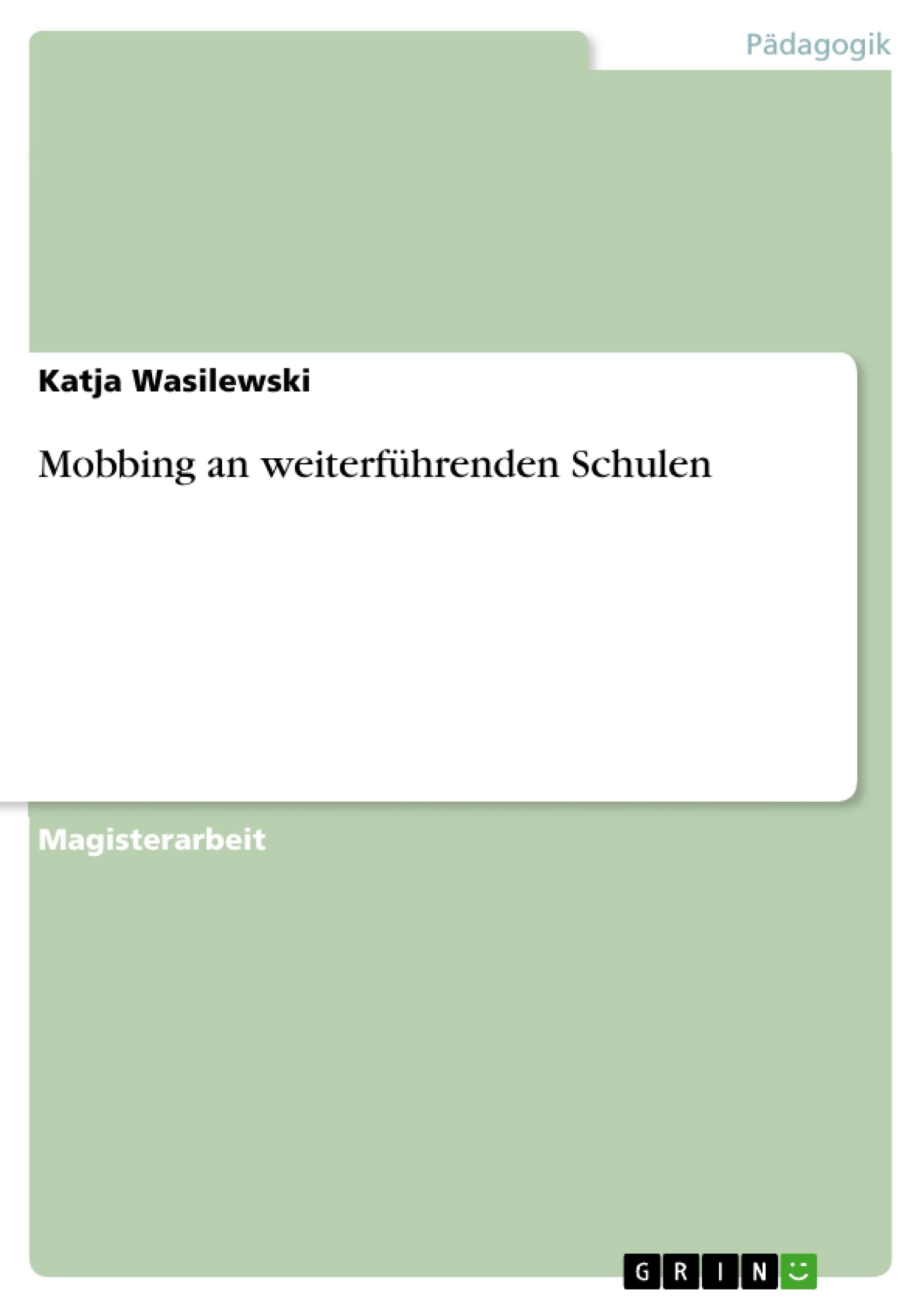 Mobbing an weiterfhrenden Schulen (German Edition),Used