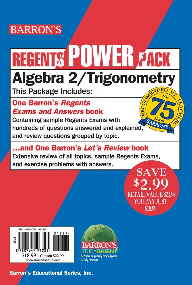 Algebra 2/Trigonometry Power Pack (Barron's Regents NY),Used