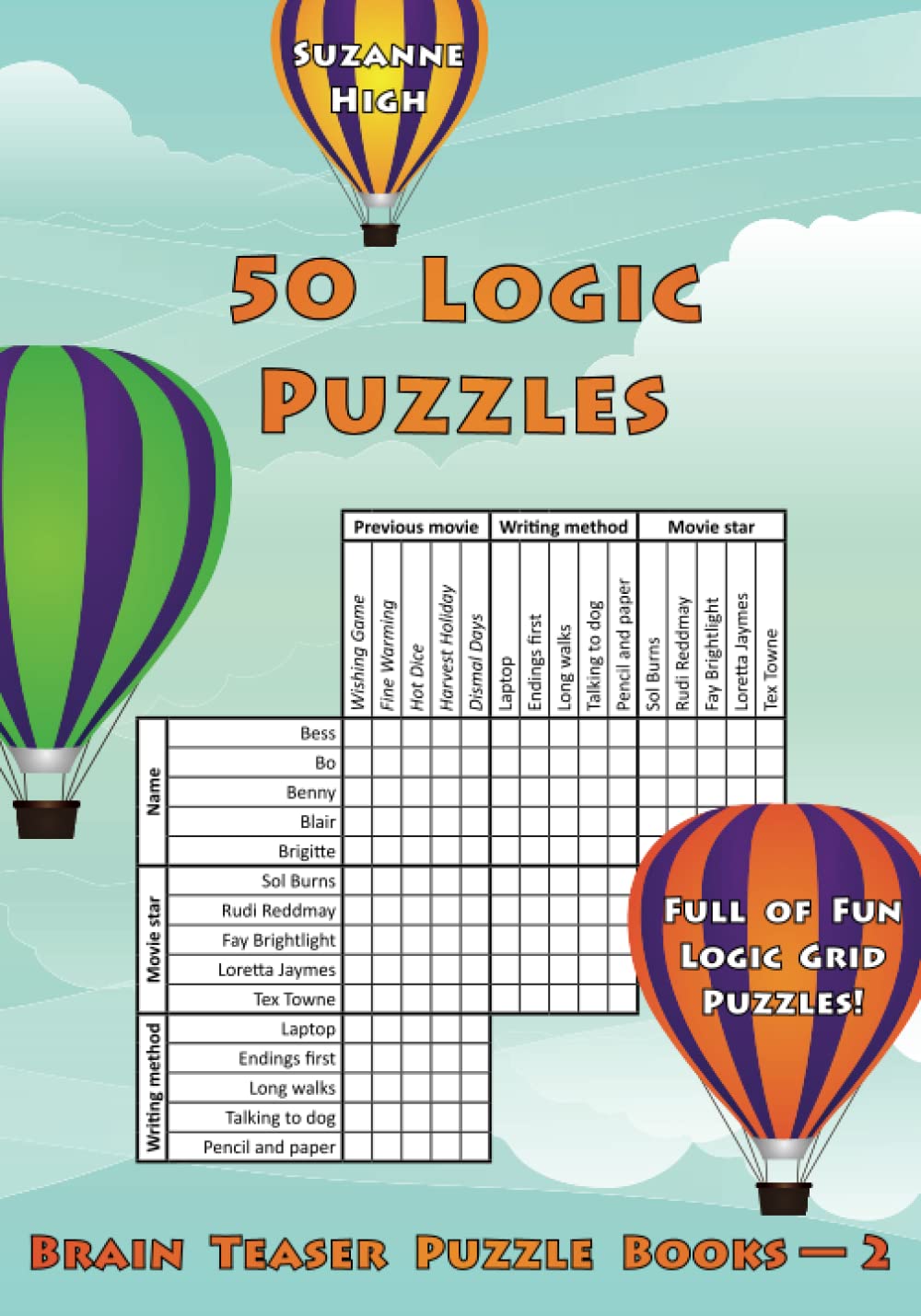 50 Logic Puzzles: Full of Fun Logic Grid Puzzles! (Brain Teaser Puzzle Books),New
