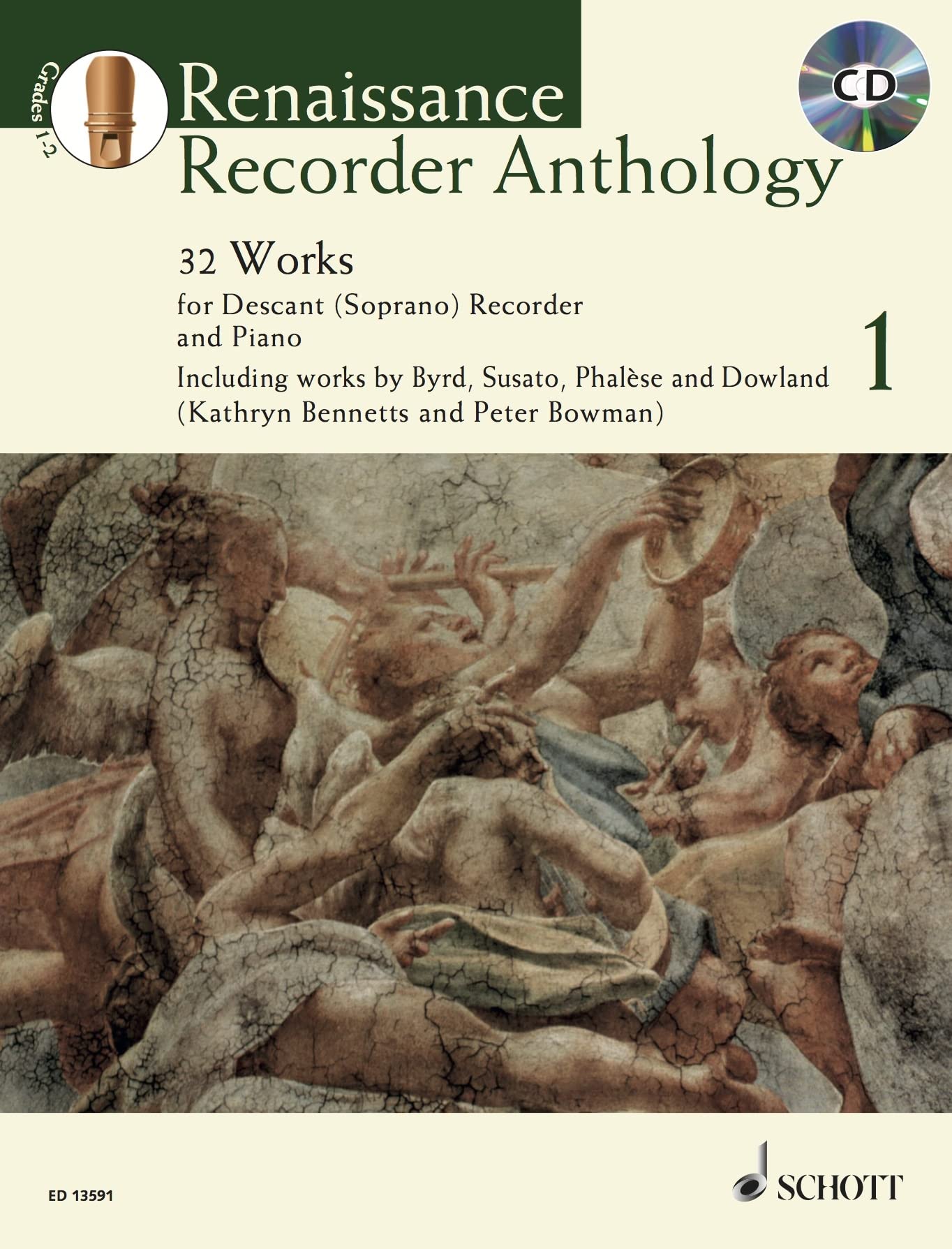 Renaissance Recorder Anthology Volume 1: 32 Pieces for Soprano/Descant Recorder and Piano,New