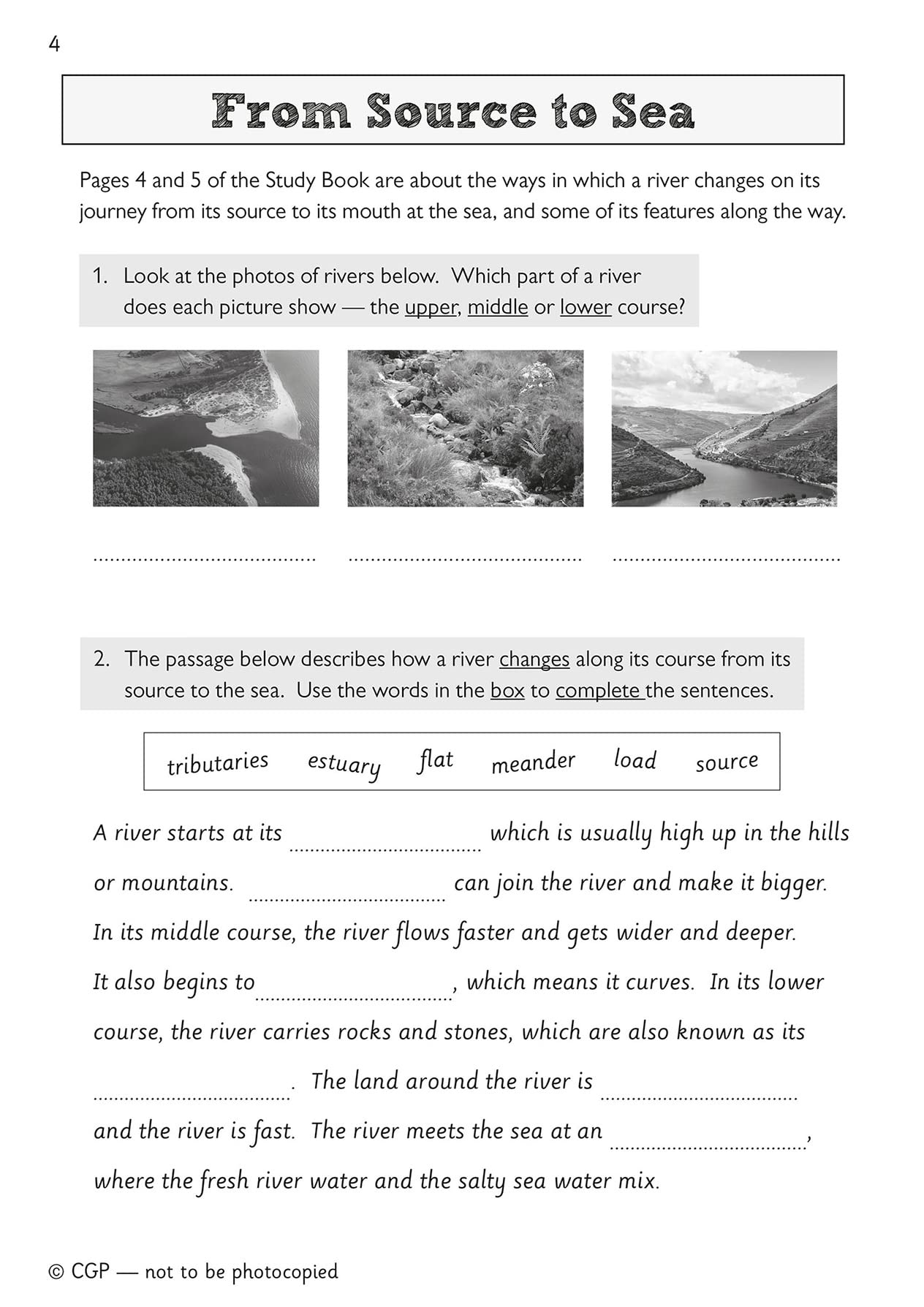 New KS2 Discover & Learn: Geography Rivers Activity Book (CGP KS2 Geography),Used
