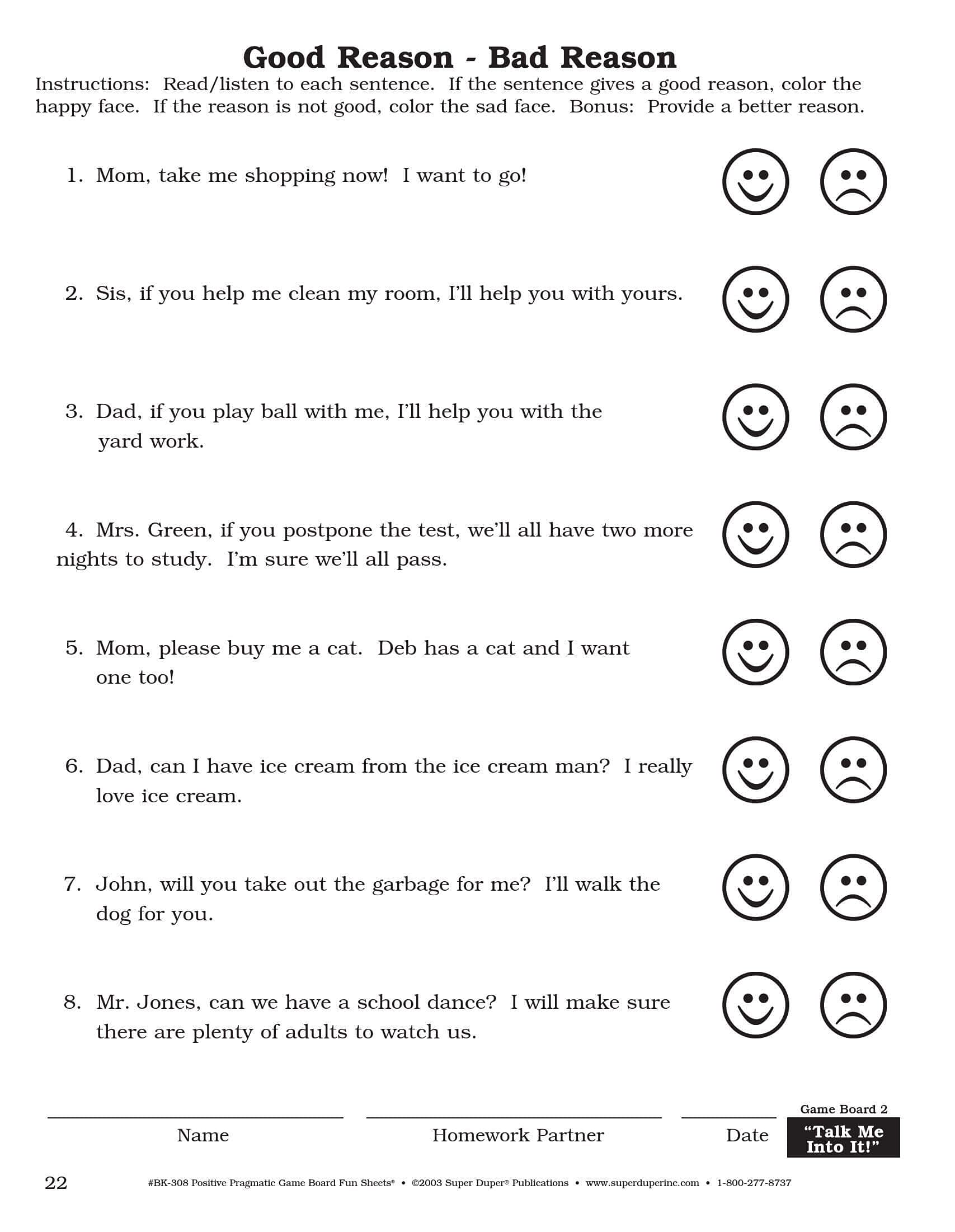 Super Duper Publications Say and Do Positive Pragmatic Game Board Fun Sheets Educational Resource for Children,Used