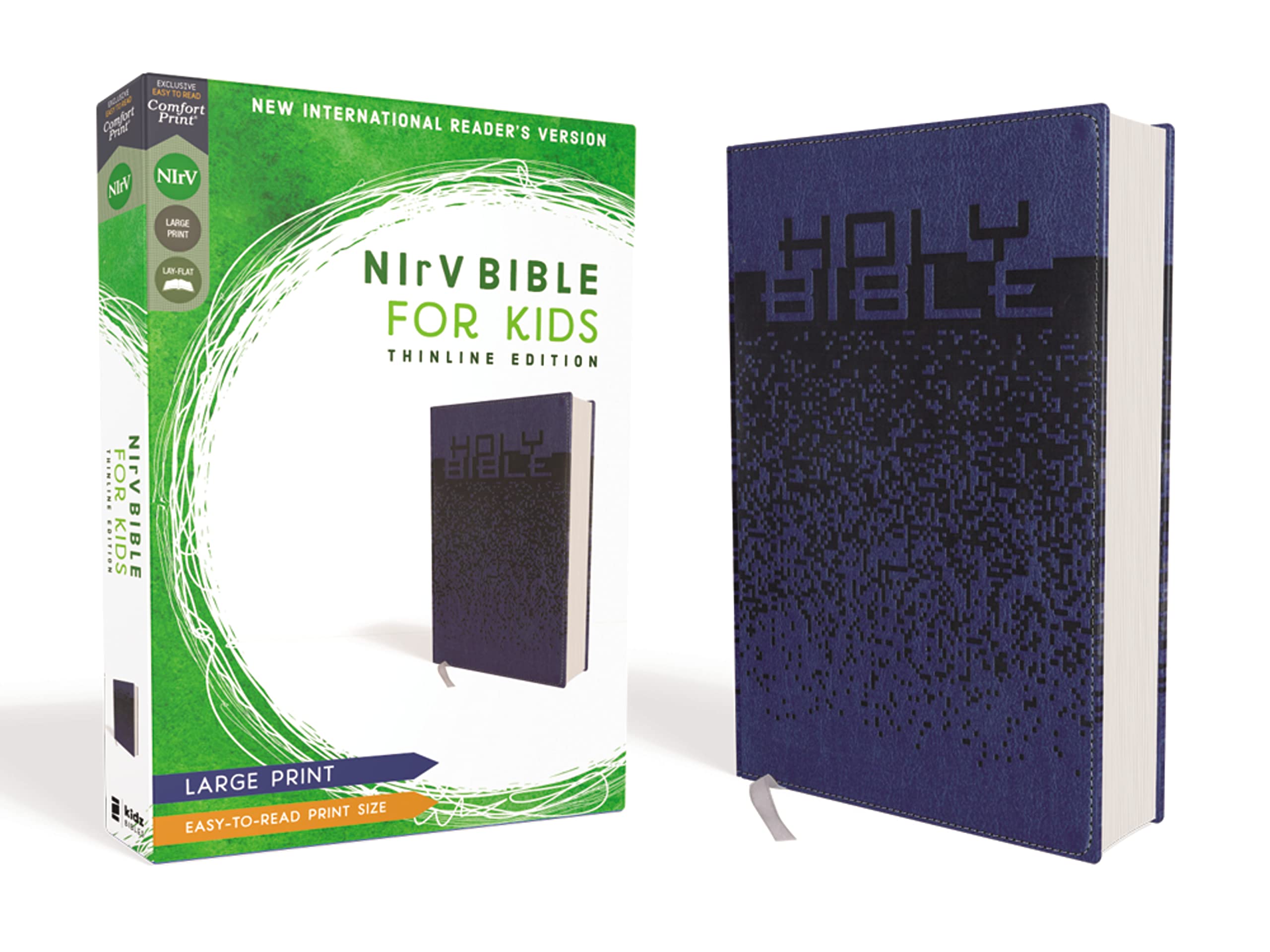 NIrV, Bible for Kids, Large Print, Leathersoft, Blue, Comfort Print: Thinline Edition,Used