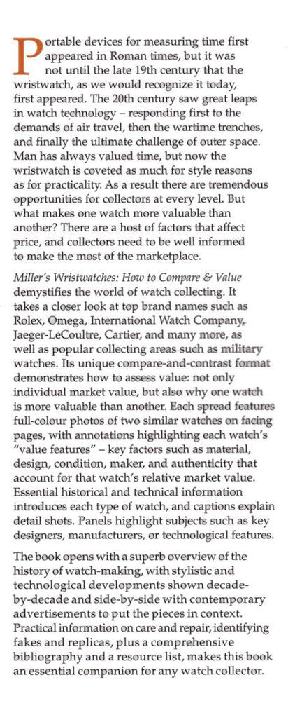 Miller's Wristwatches: How to Compare & Value,Used