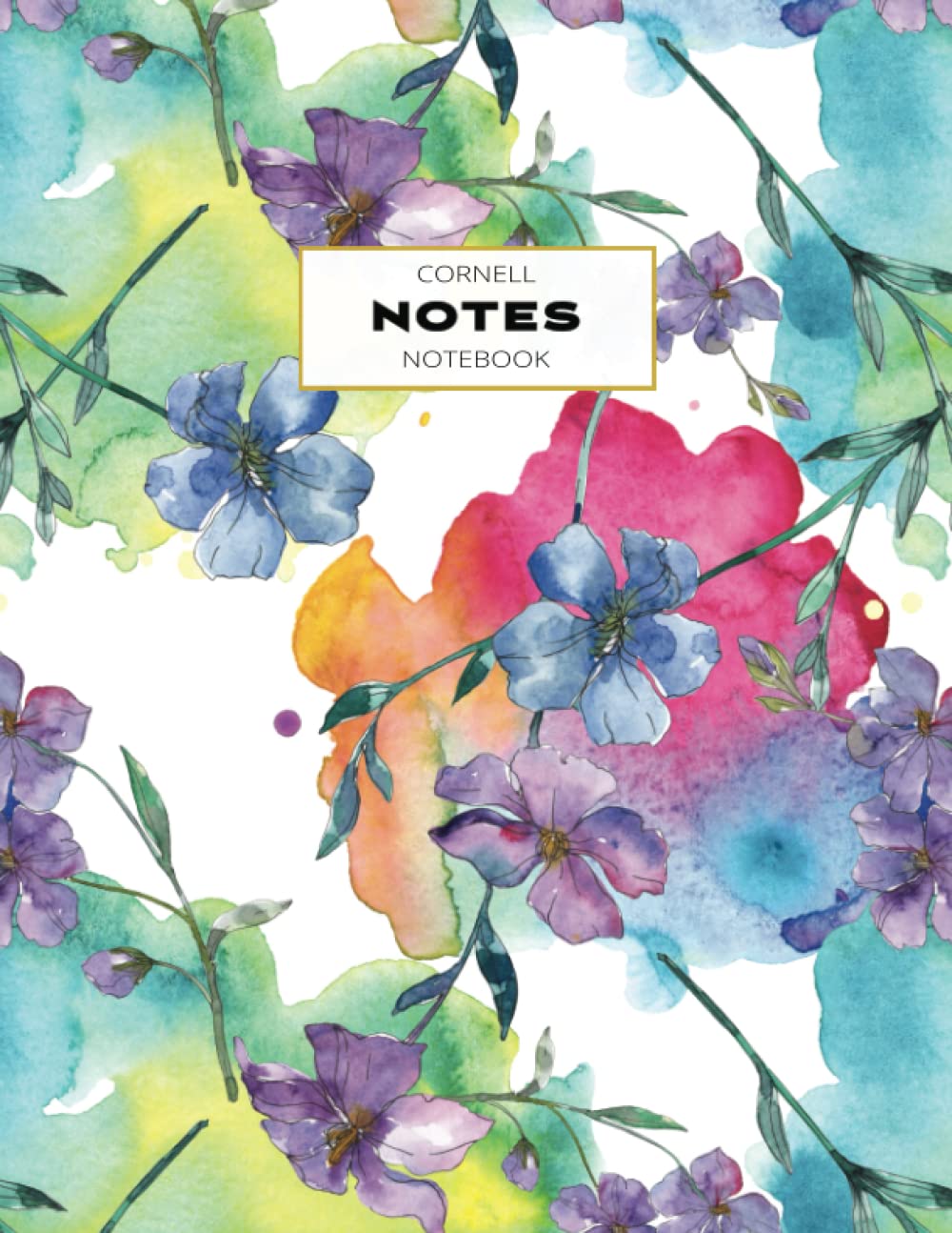 Cornell Notes Notebook: Note Taking with College Ruled Lines, Index and Numbered Pages, Tropical Floral,Used