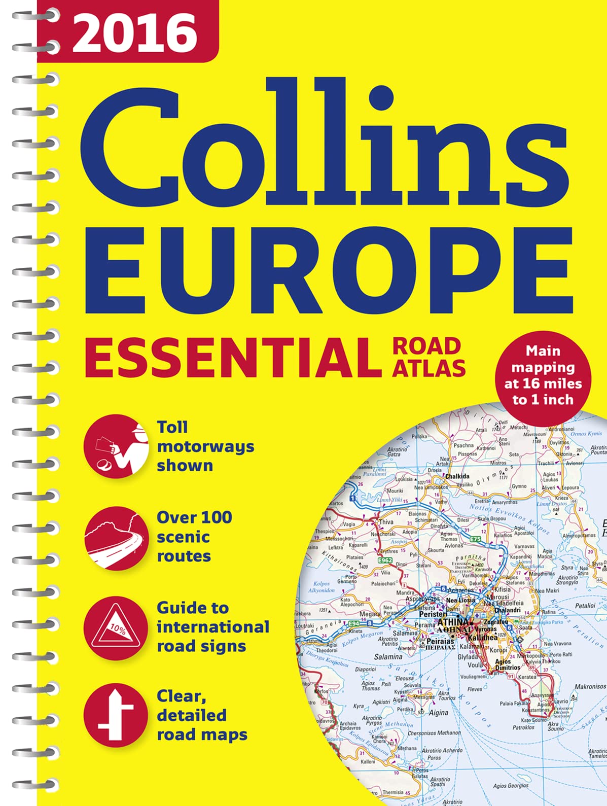 2016 Collins Essential Road Atlas Europe,Used