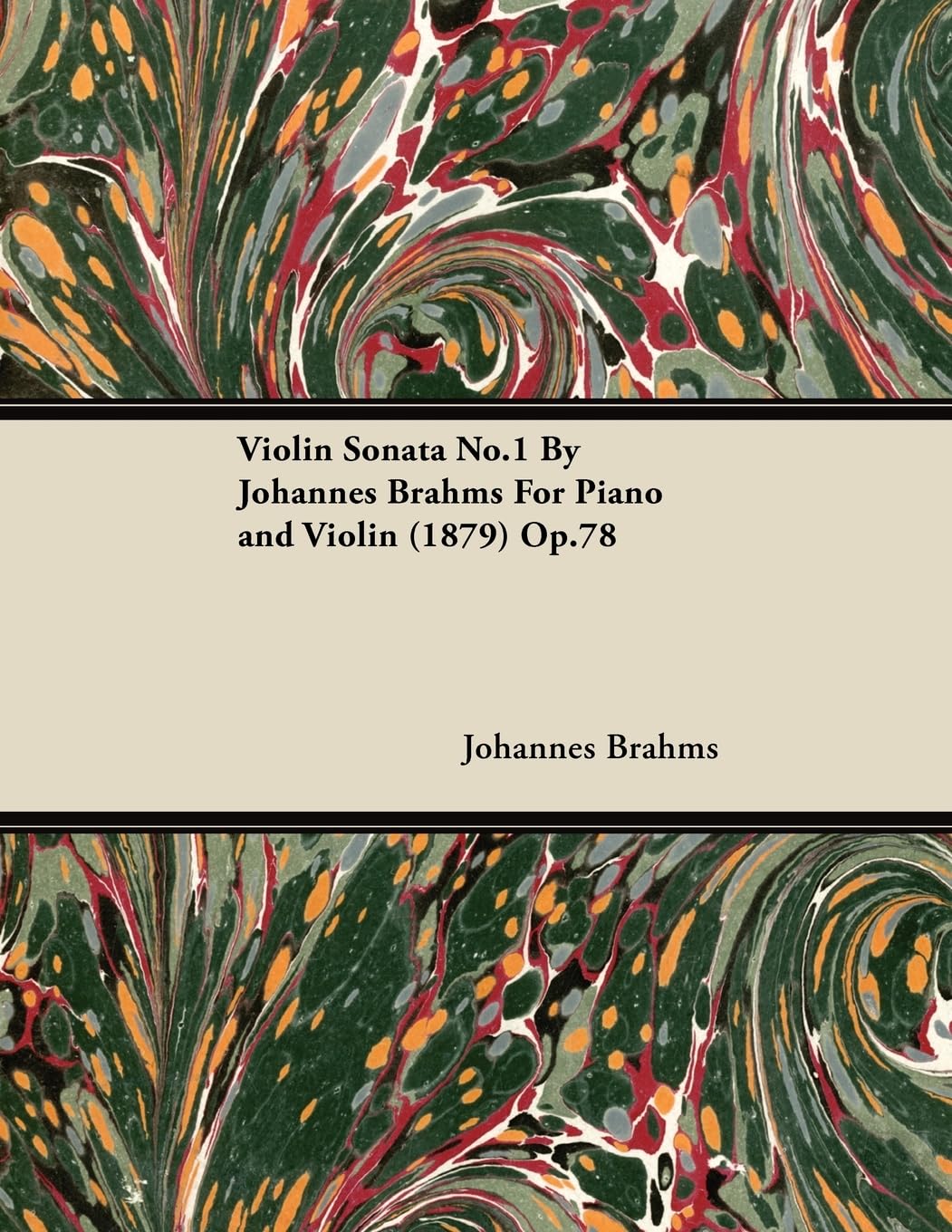 Violin Sonata No.1 By Johannes Brahms For Piano And Violin (1879) Op.78,Used