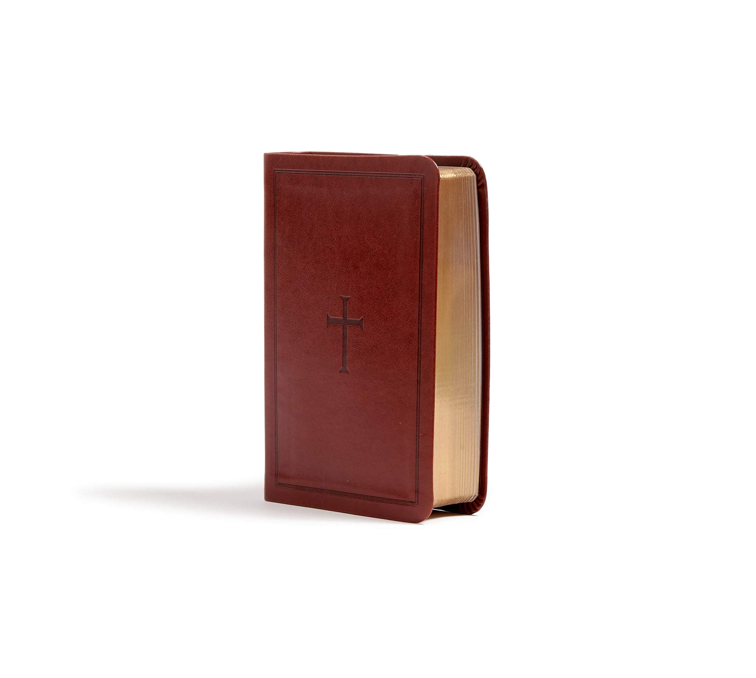 CSB Large Print Compact Reference Bible, Brown LeatherTouch,Used