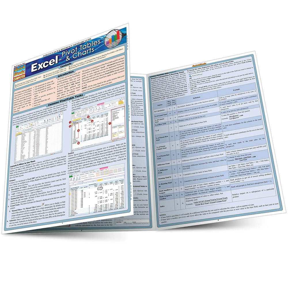 Excel: Pivot Tables & Charts Quickstudy Laminated Reference Guide (Quickstudy Computer)