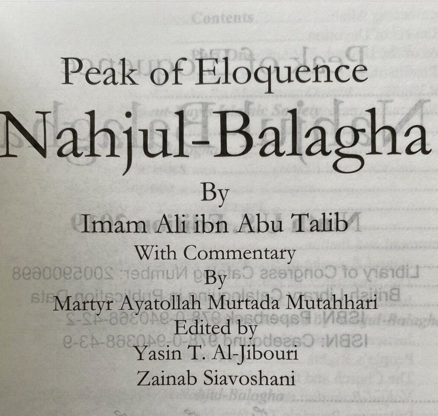 Nahjul Balagha: Peak of Eloquence,New