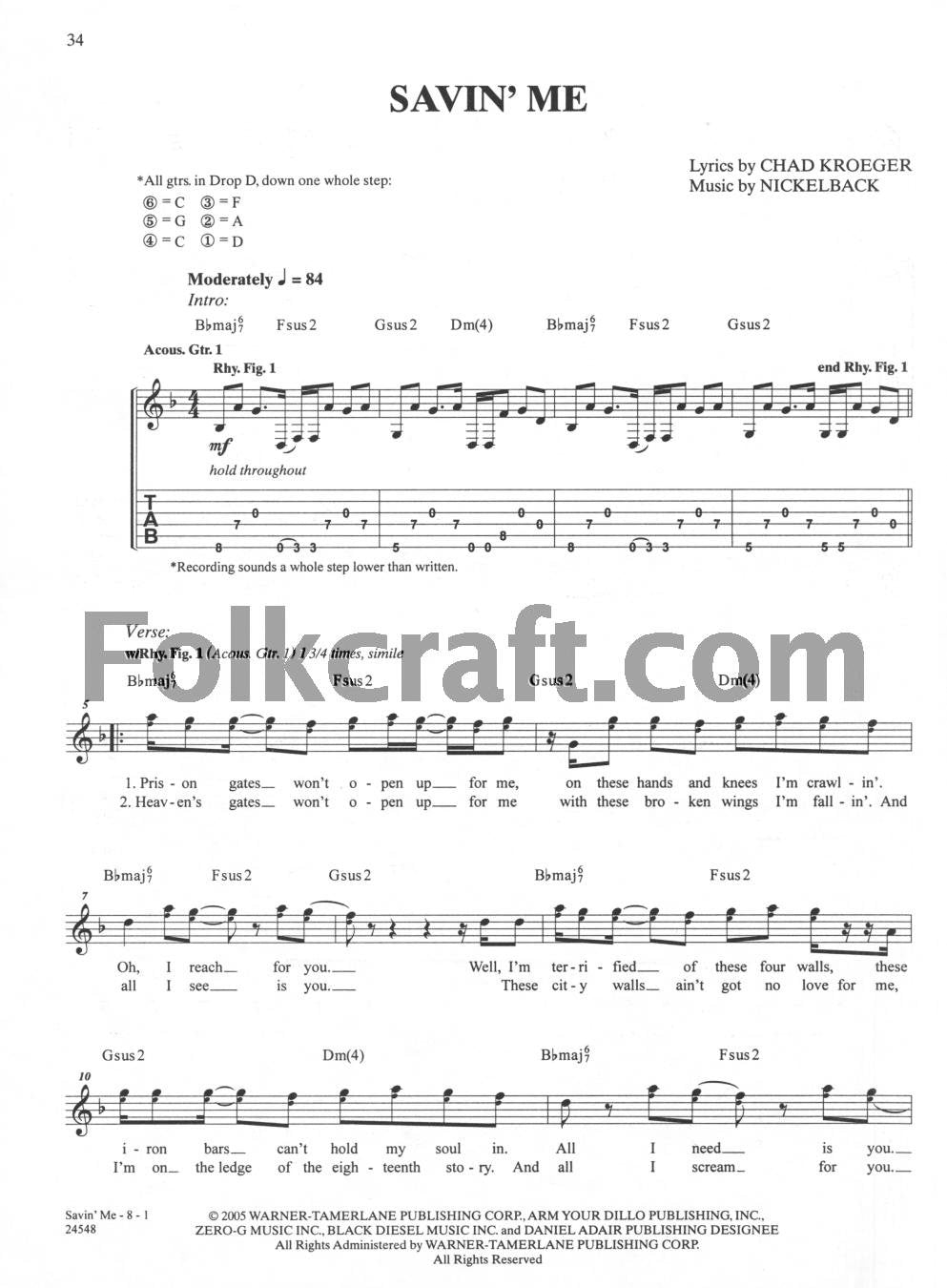 Nickelback All the Right Reasons (Authentic GuitarTab),New