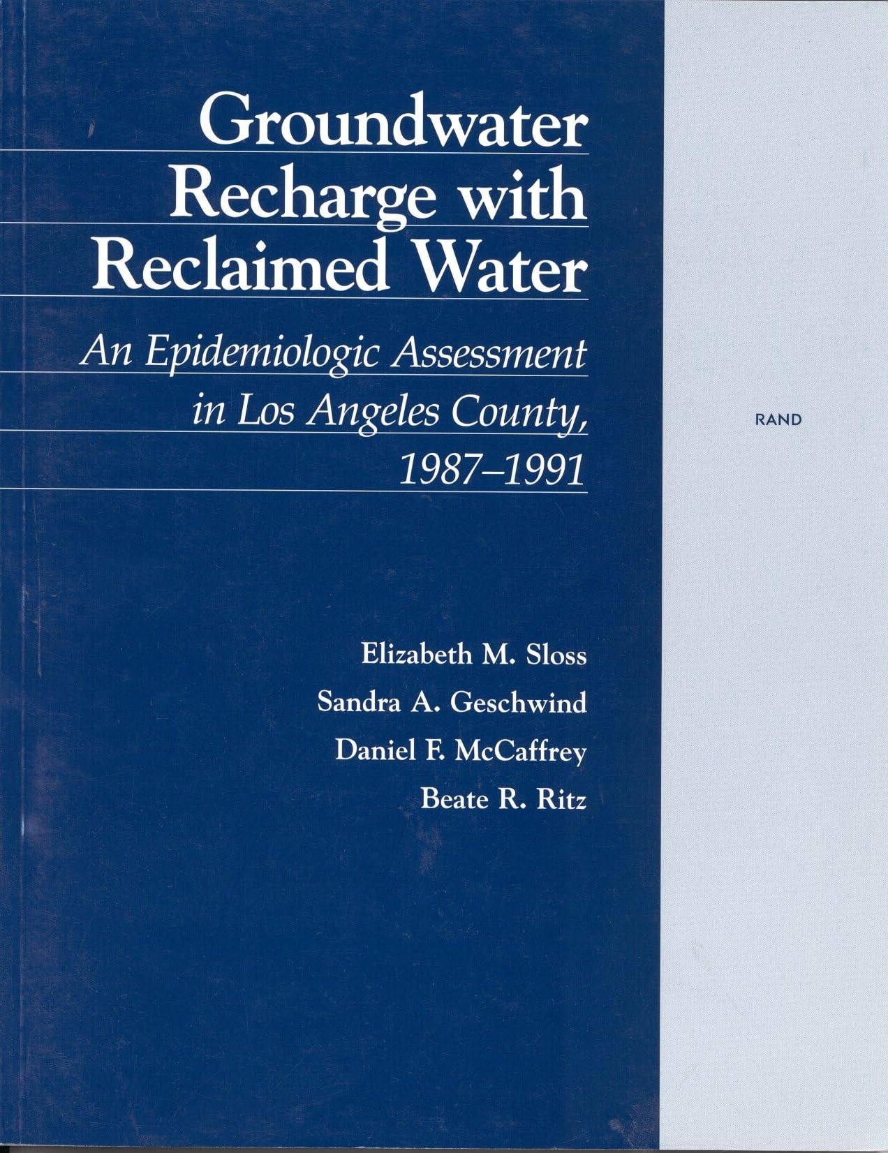 Groundwater Recharge with Reclaimed Water: An Epidemiologic Assessment in Los Angeles County,19871991,Used