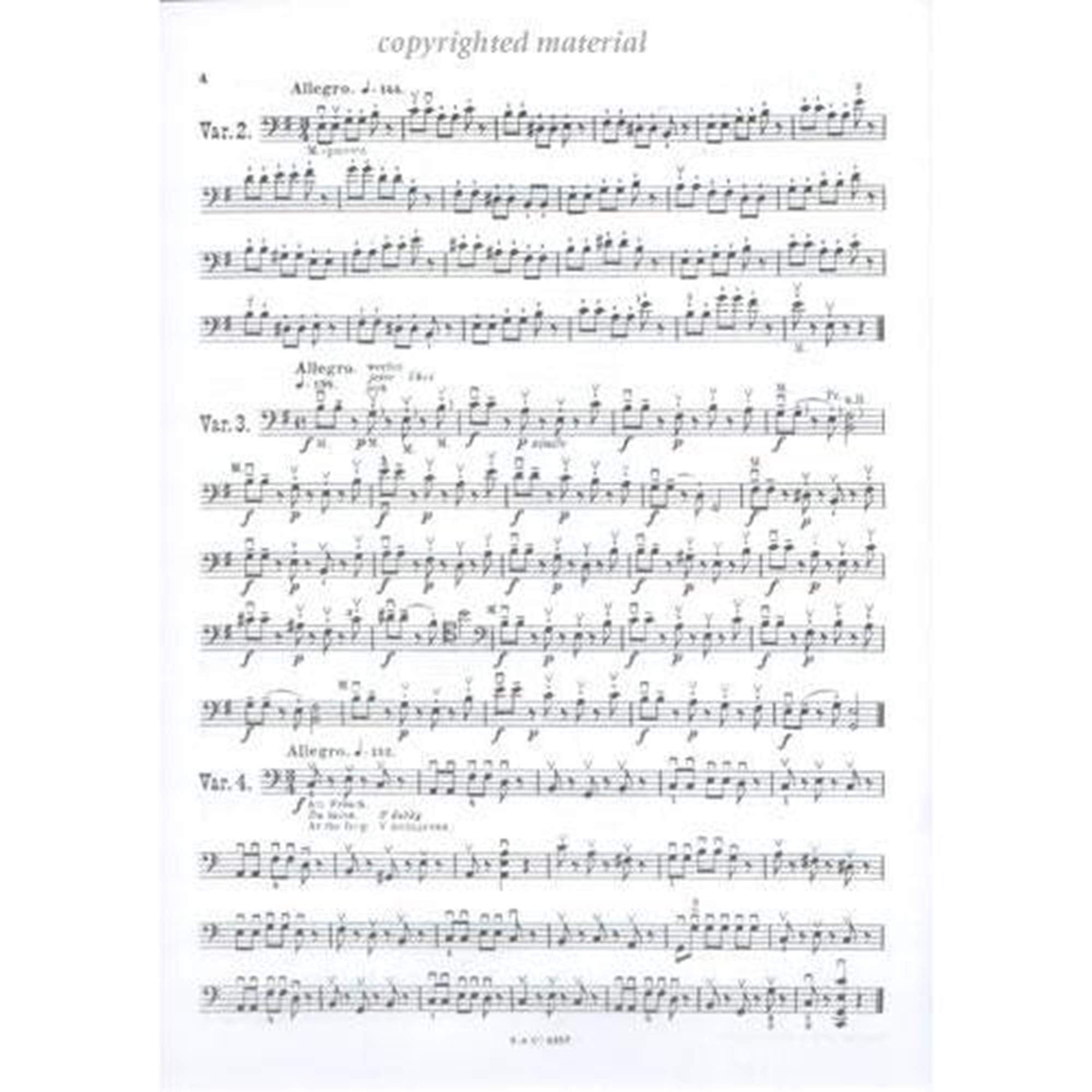 Sevcik for Cello Opus 3: 40 Variations,Used