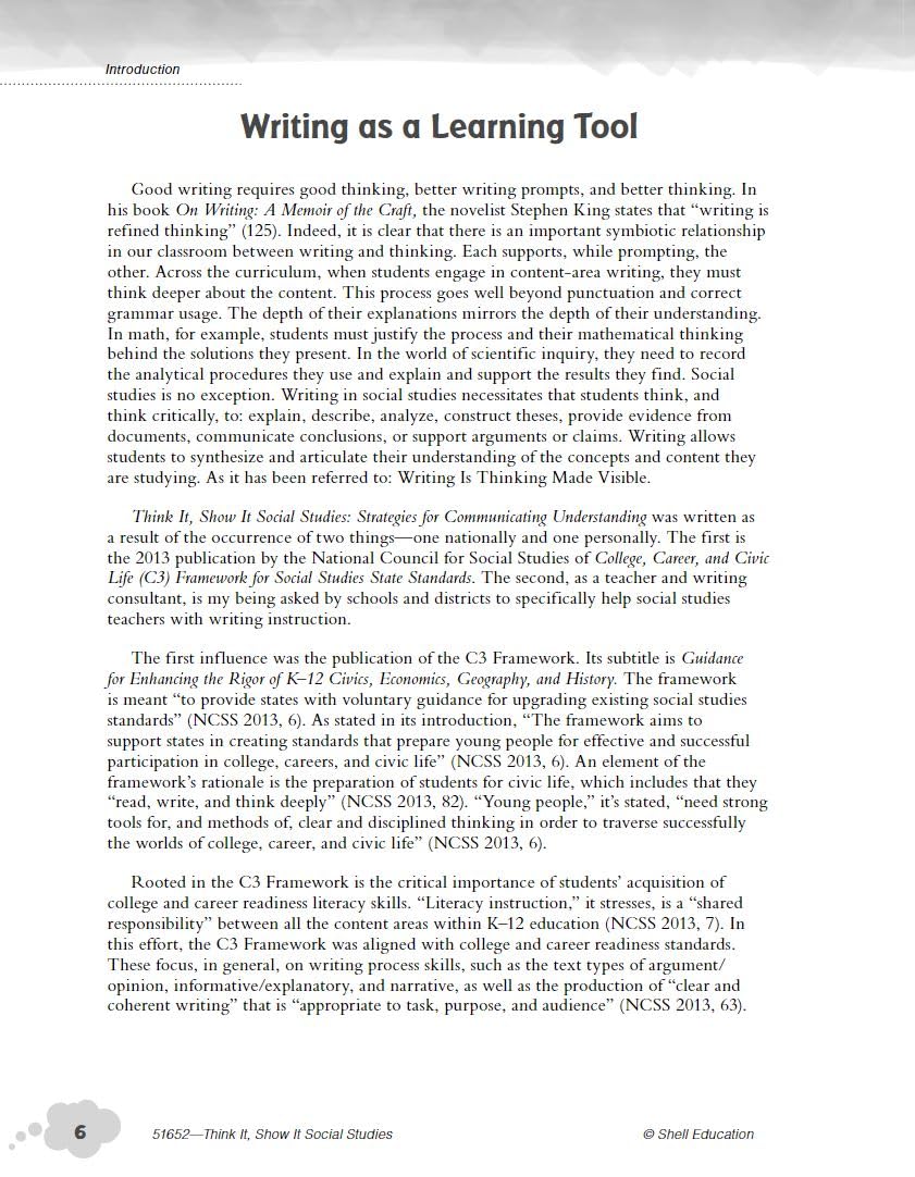 Think It, Show It Social Studies: Strategies for Communicating Understanding  Teacher Resource Provides Strategies to Develop C,Used