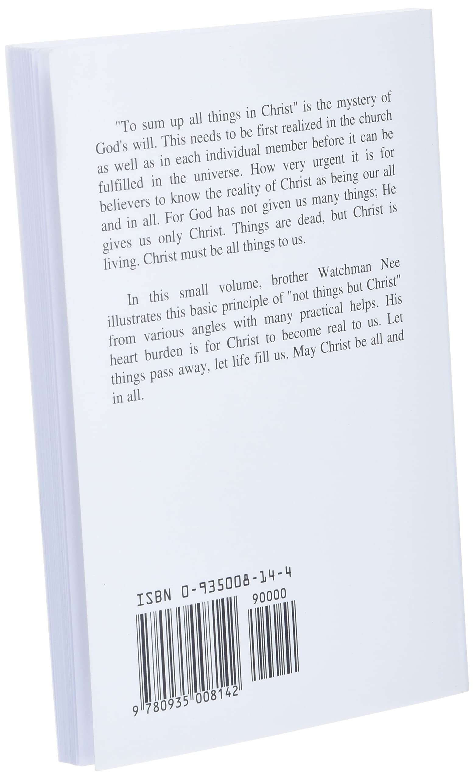 Christ, the Sum of All Spiritual Things,Used