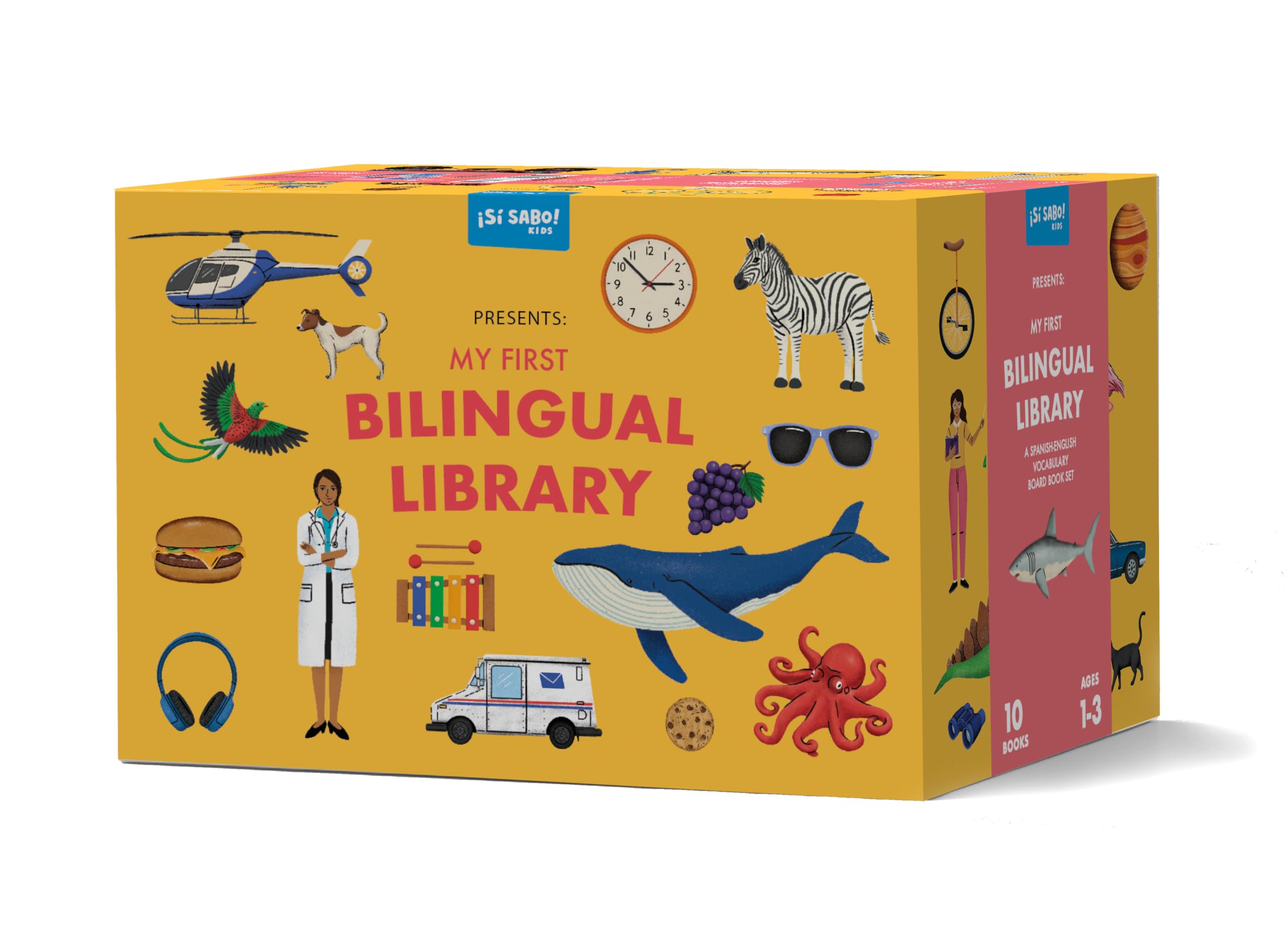 My First Bilingual Library: A SpanishEnglish Vocabulary Board Book Set of Colors, Numbers, Animals, ABCs, and More (S Sabo Ki,New
