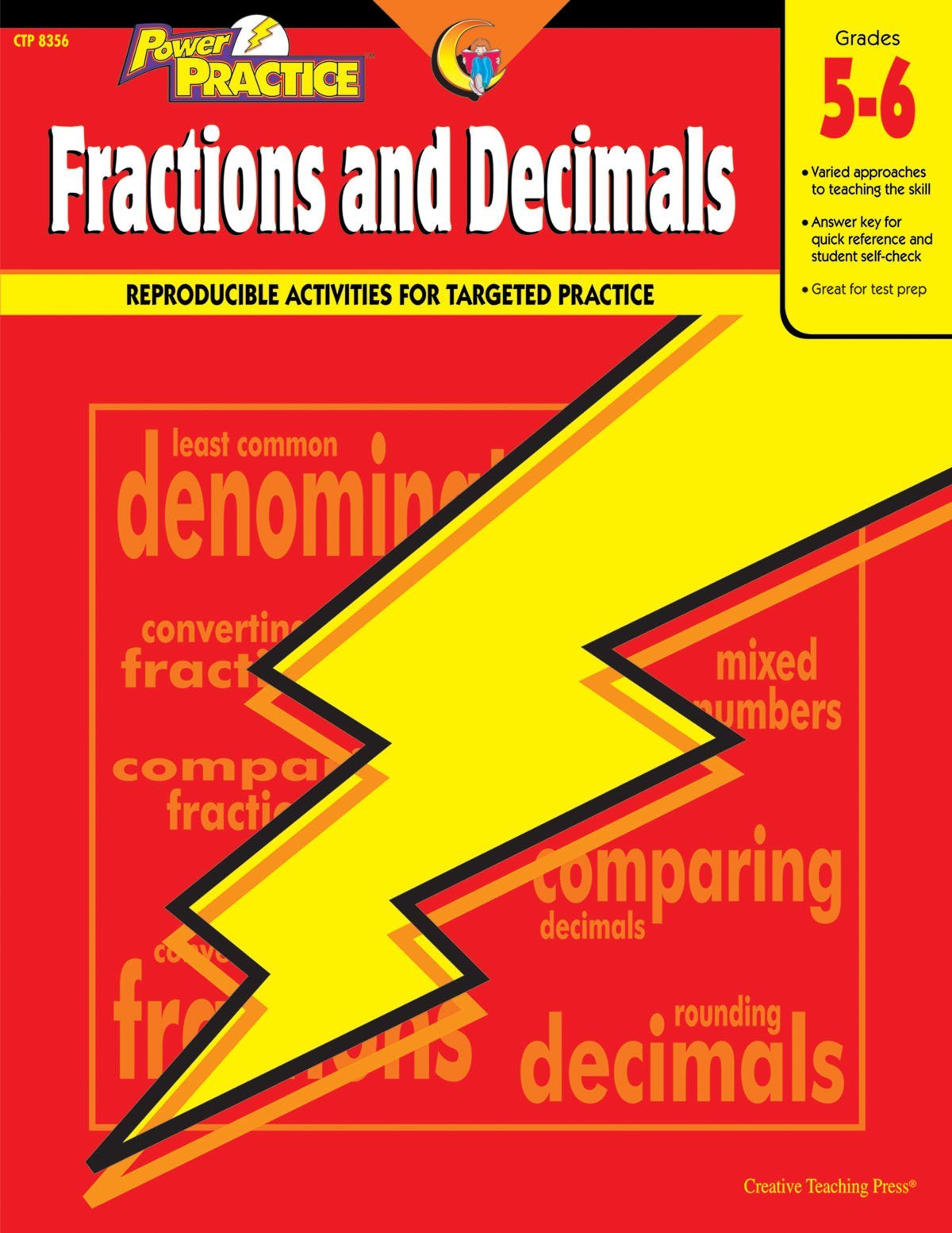 Power Practice Fractions and Decimals, Gr. 56,Used