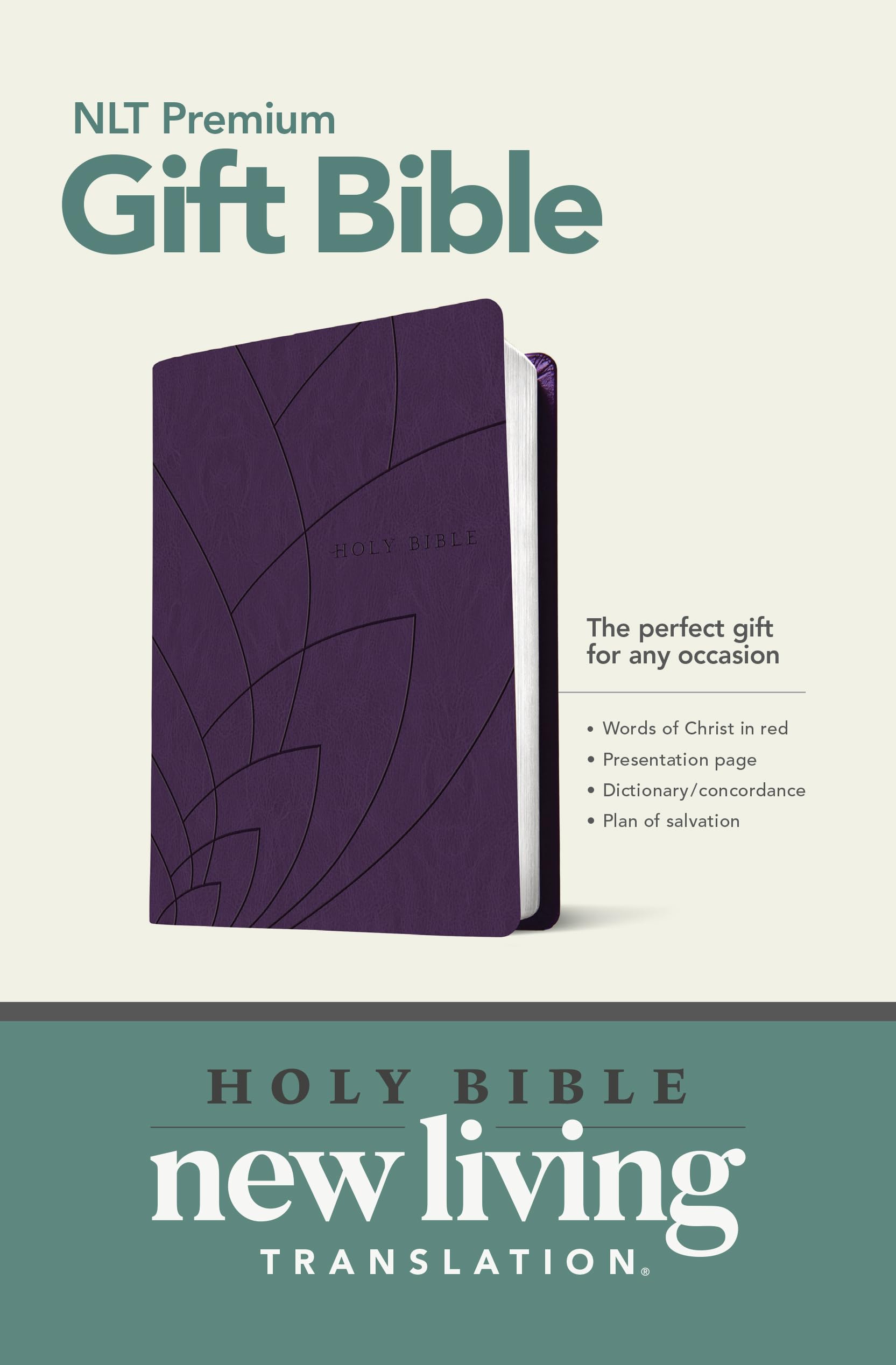 Premium Gift Bible NLT (LeatherLike, Purple Petals, Red Letter),Used