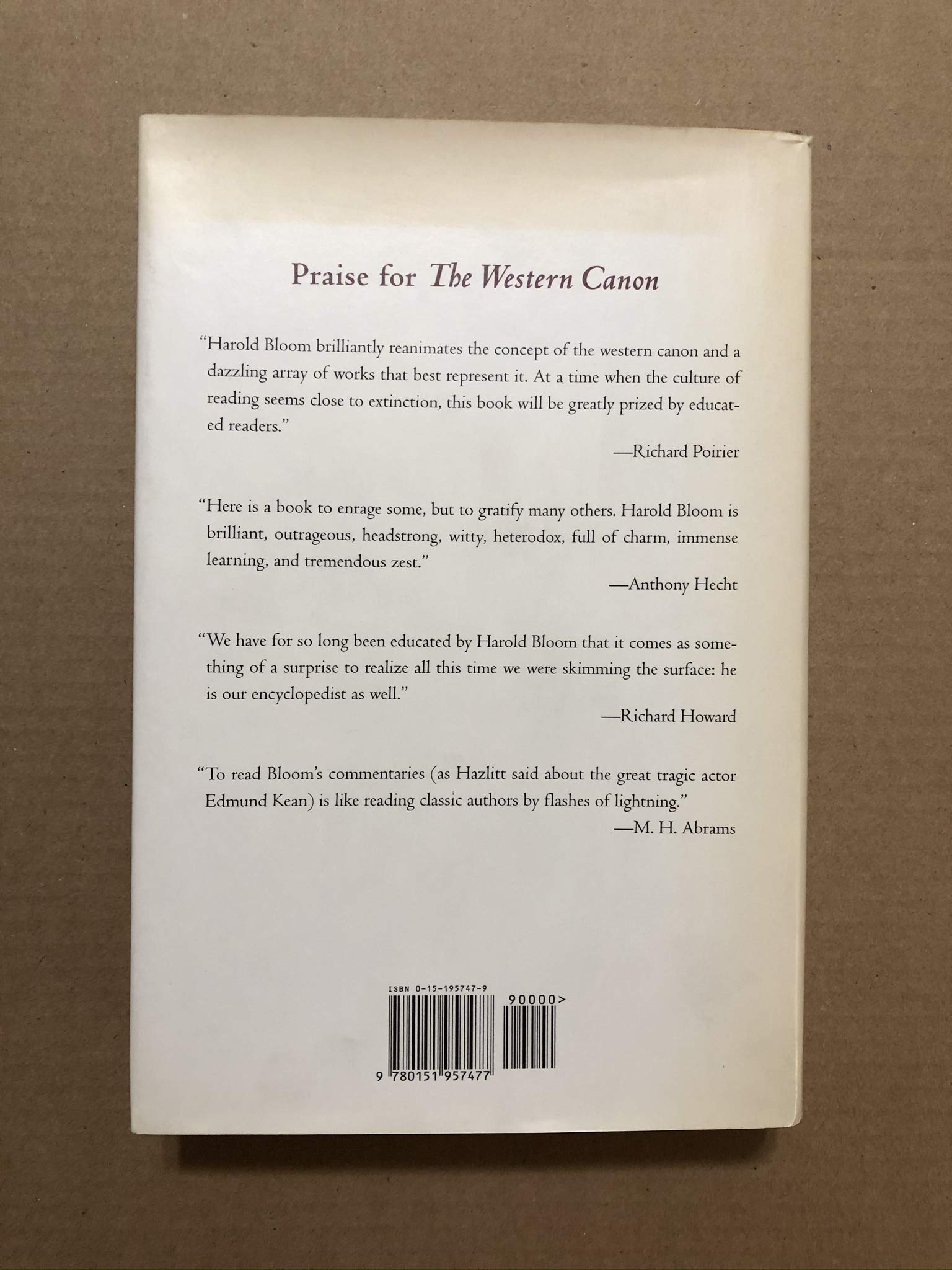 The Western Canon: The Books and School of the Ages,New