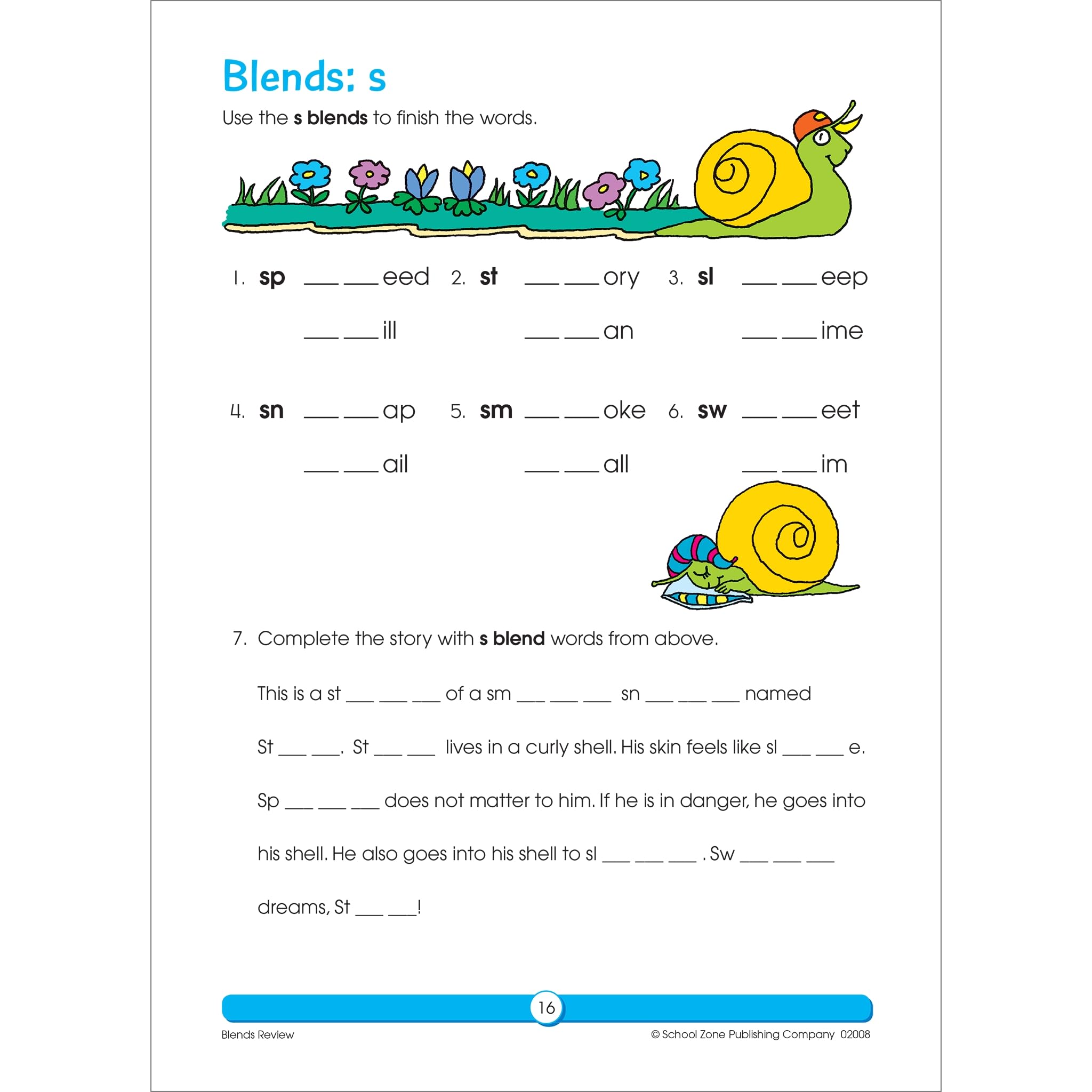 School Zone Phonics Review Workbook 32 Pages, Ages 7 To 9, 2Nd Grade, 3Rd Grade, Consonants, Vowels, Blends, Compound Words,,Used