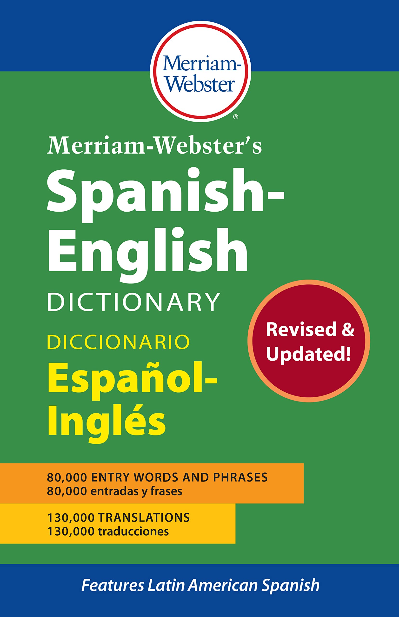 MerriamWebsters SpanishEnglish Dictionary (Multilingual Edition) Newest Edition, 2021 Copyright (Hardcover) (English and Spani,Used