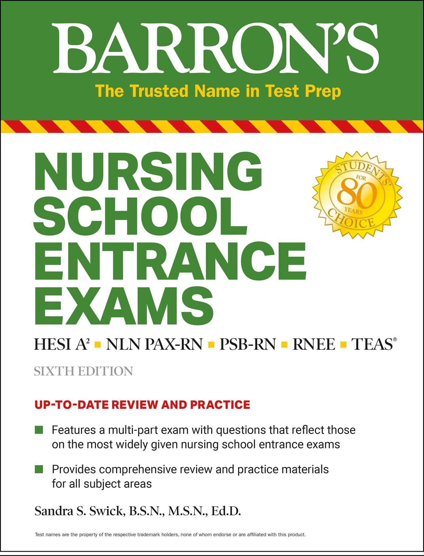 Nursing School Entrance Exams: HESI A2 / NLN PAXRN / PSBRN / RNEE / TEAS (Barron's Test Prep),Used