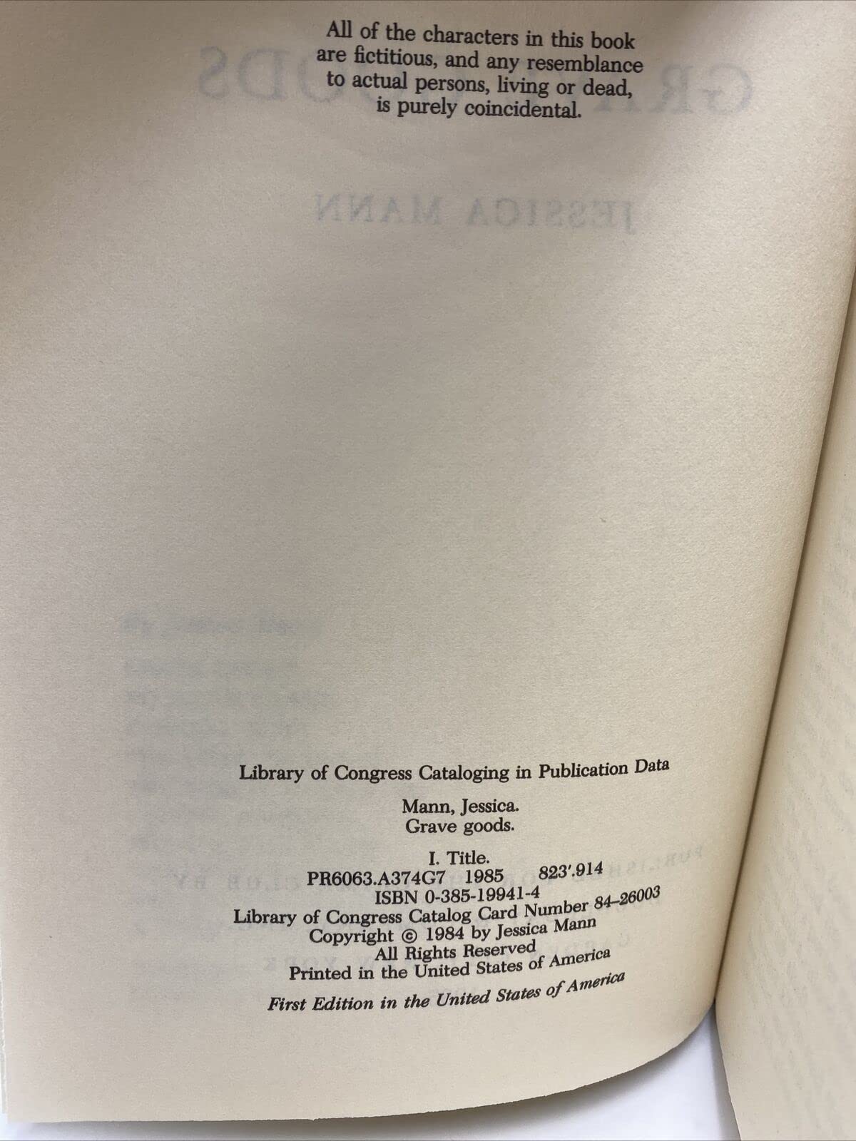 Grave Goods (Crime Club),Used