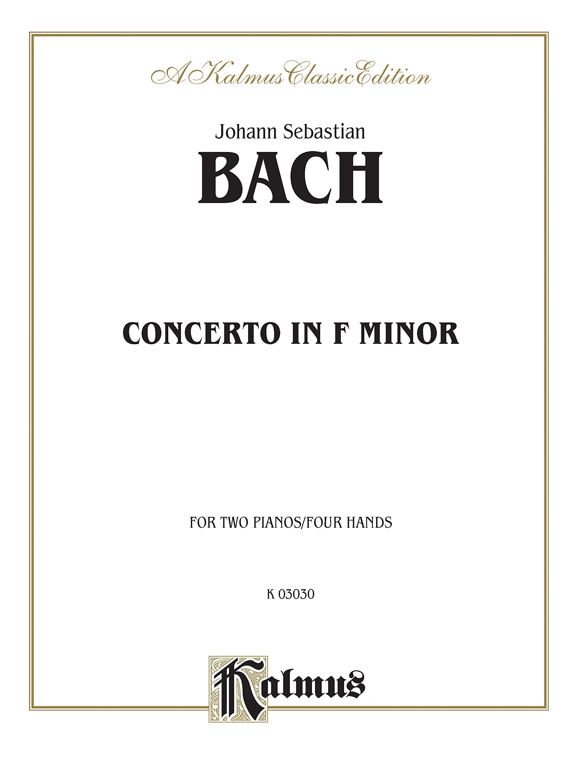 Piano Concerto in F Minor (Kalmus Edition),New