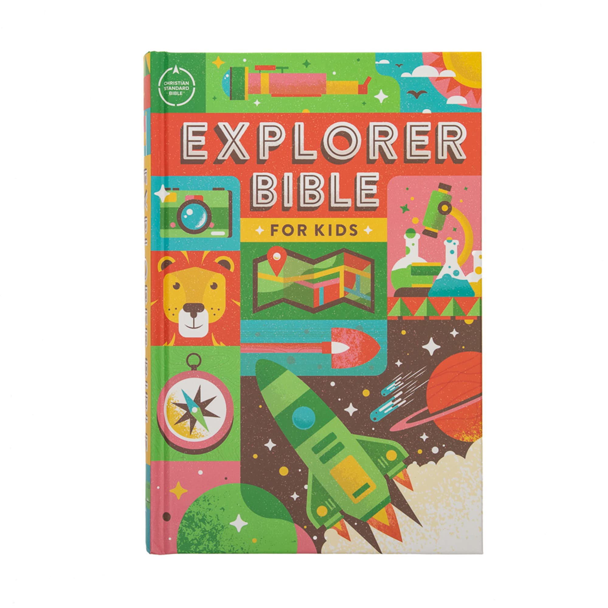 CSB Explorer Bible for Kids, Hardcover, Red Letter, FullColor Design, Photos, Illustrations, Charts, Videos, Activities, Easyt,Used