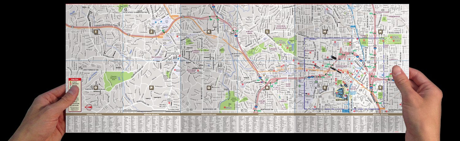 StreetSmart Atlanta Map by VanDam Laminated pocket size Center City Street Map to Atlanta, GA with all attractions, sights, m,Used