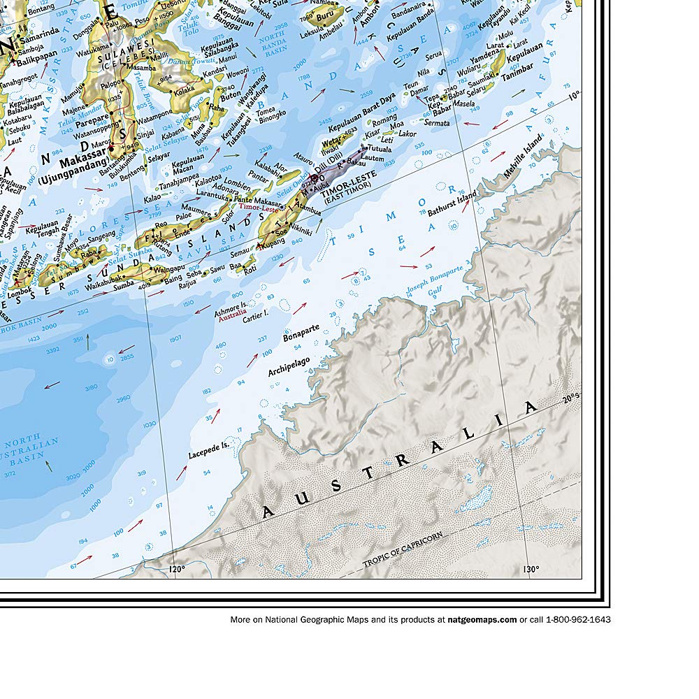 National Geographic Asia Wall Map Classic Laminated (33.25 x 38 in) (National Geographic Reference Map),New