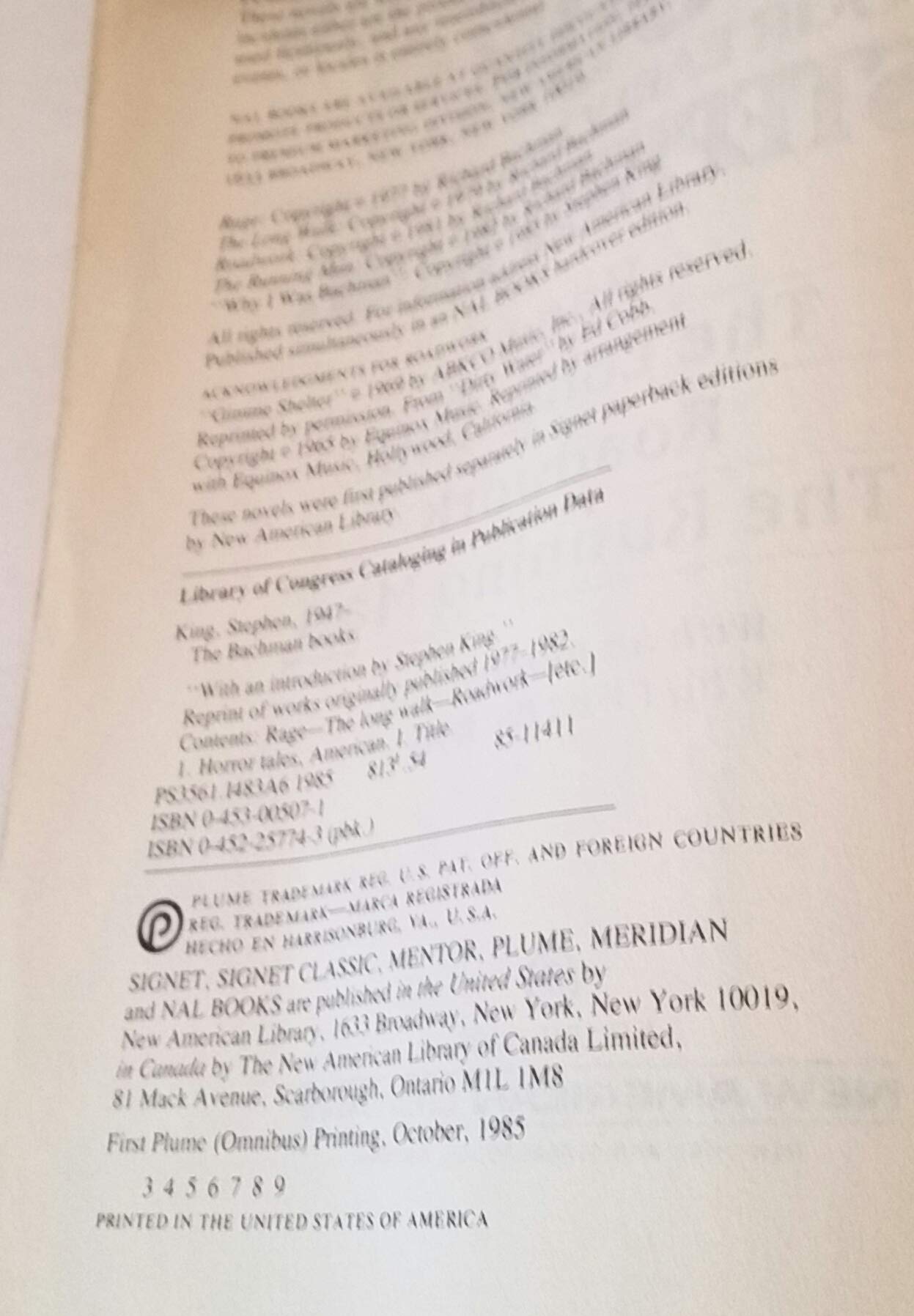 Plume The Bachman Books: Four Early Novels - Classic Fiction Collection