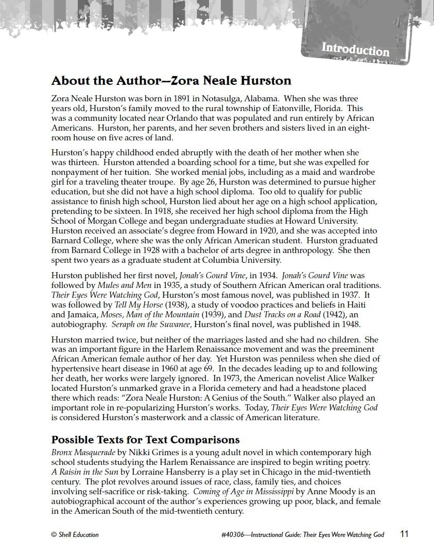 Their Eyes Were Watching God: An Instructional Guide for Literature Novel Study Guide for High School Literature with Close Re,Used