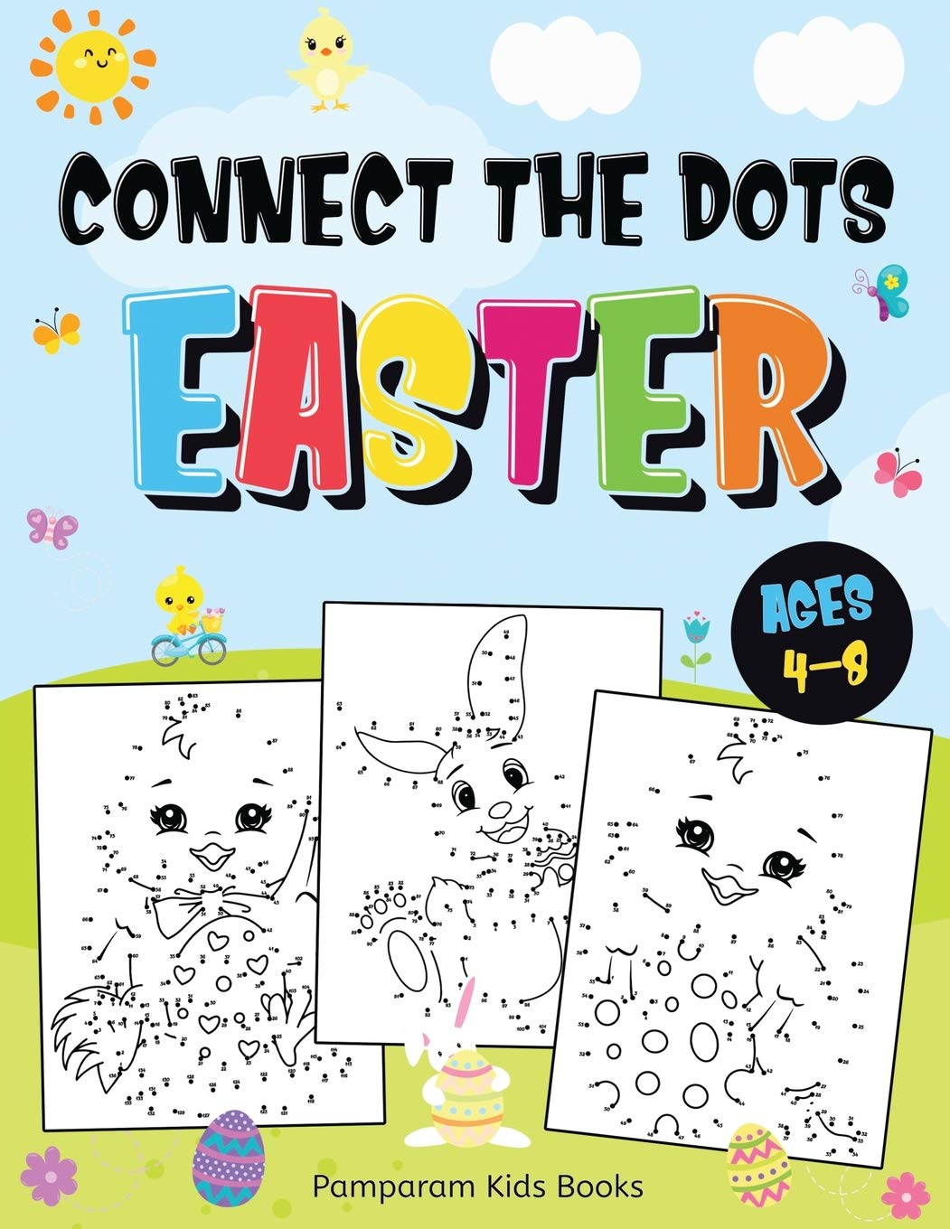 Connect the Dots Easter: Fun Dot to Dot Activity Book for Kids Ages 48 50 Challenging Puzzles Workbook,Used