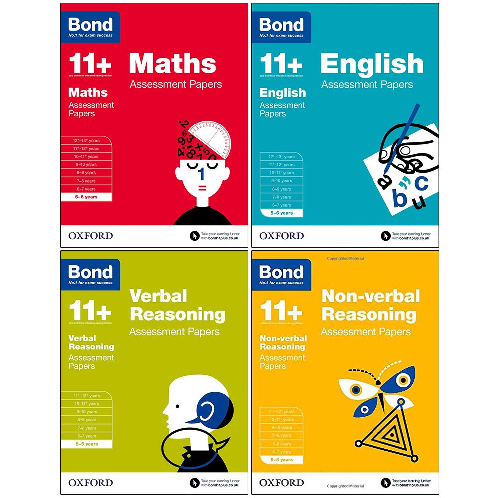 Bond 11+: Assessment Papers, 56 years Bundle: English, Maths, Nonverbal Reasoning, Verbal Reasoning,Used