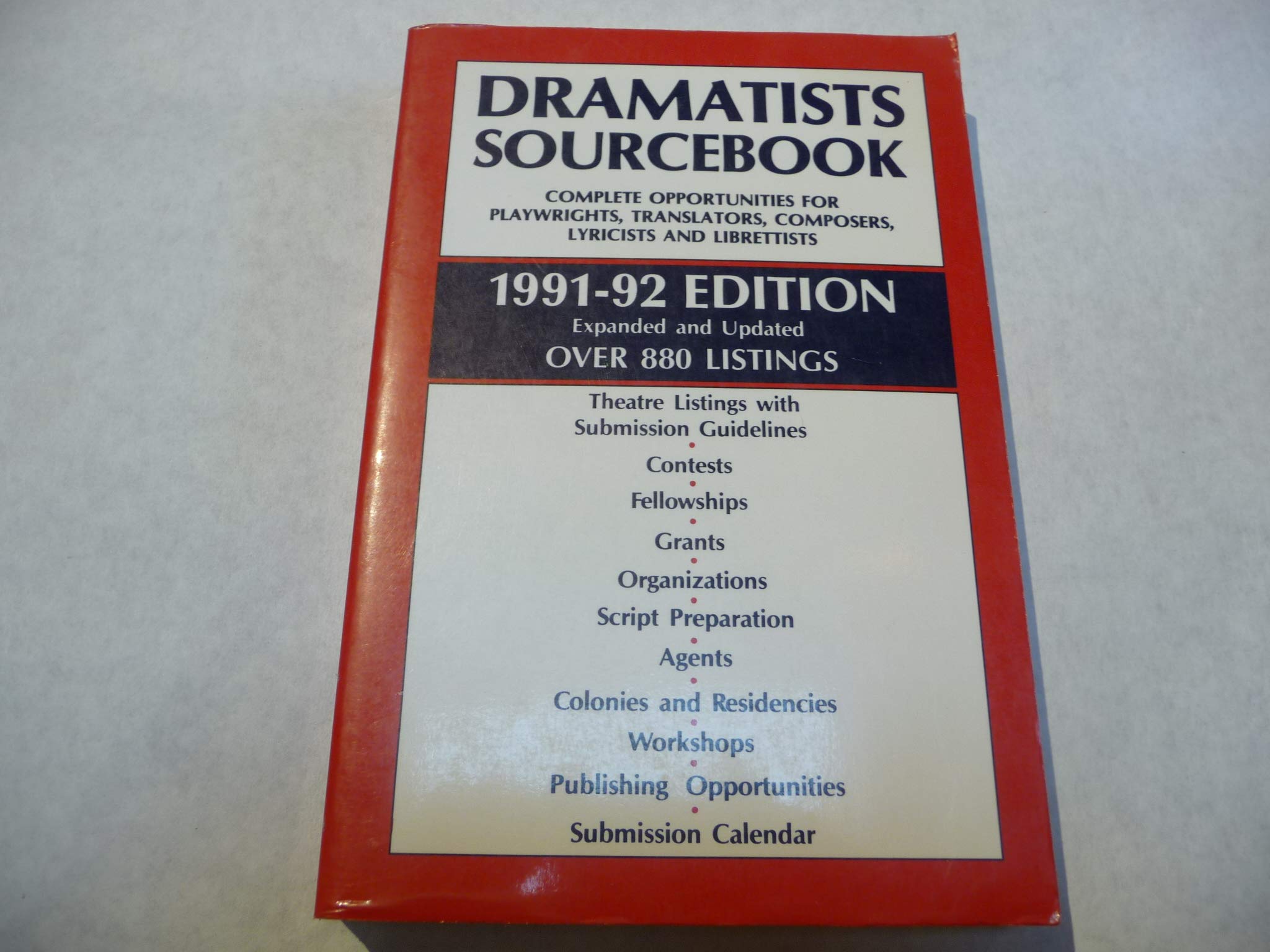Dramatists Sourcebook 199192,Used