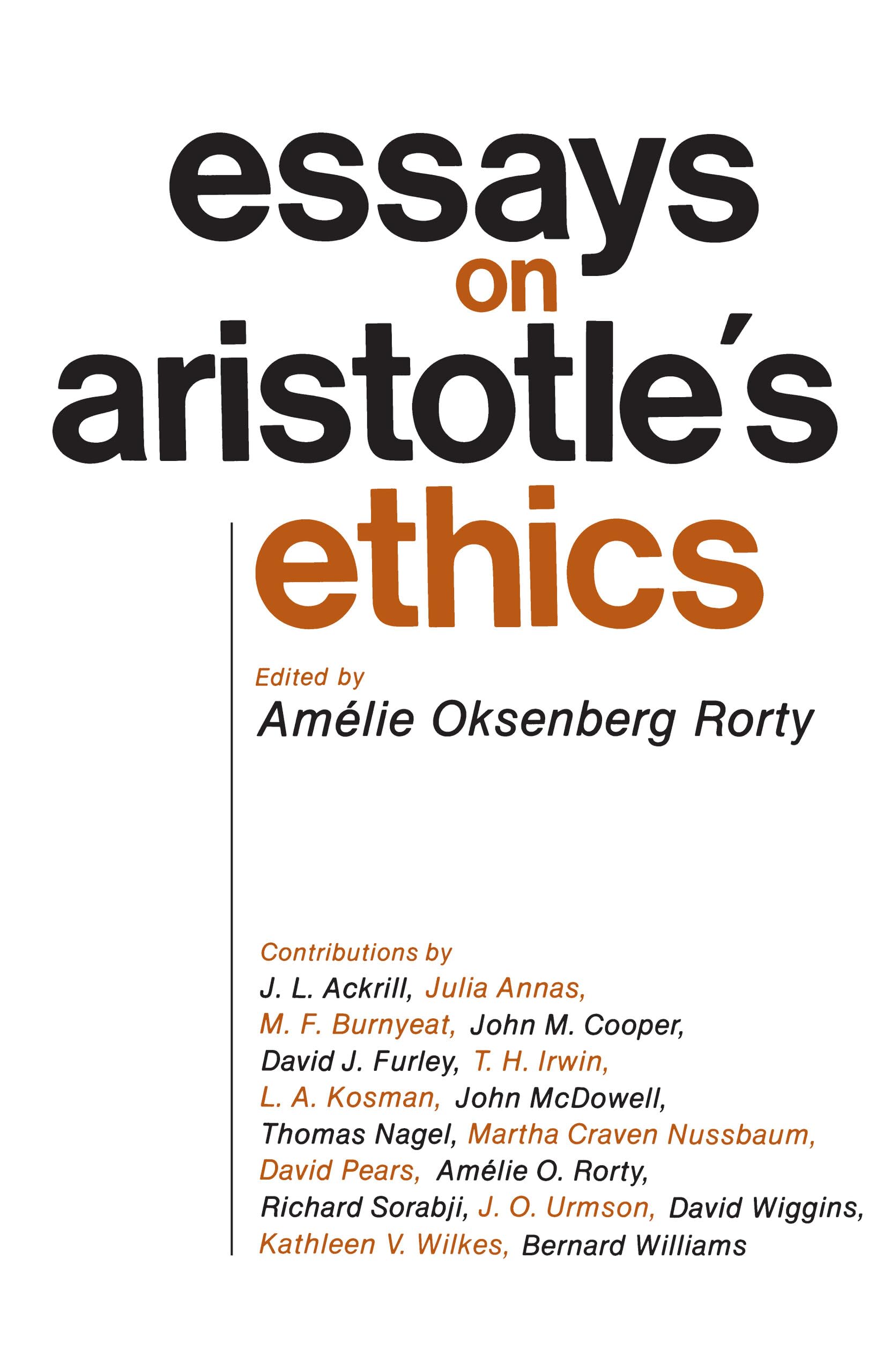 Essays on Aristotle's Ethics (Philosophical Traditions) (Volume 2),Used