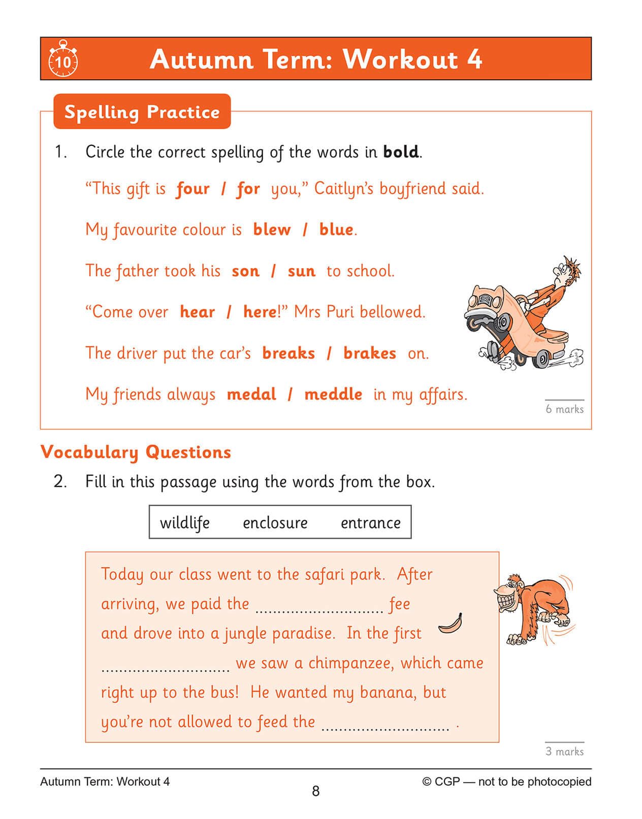 New KS2 English 10Minute Weekly Workouts: Spelling & Vocabulary Year 4 (CGP KS2 English),Used